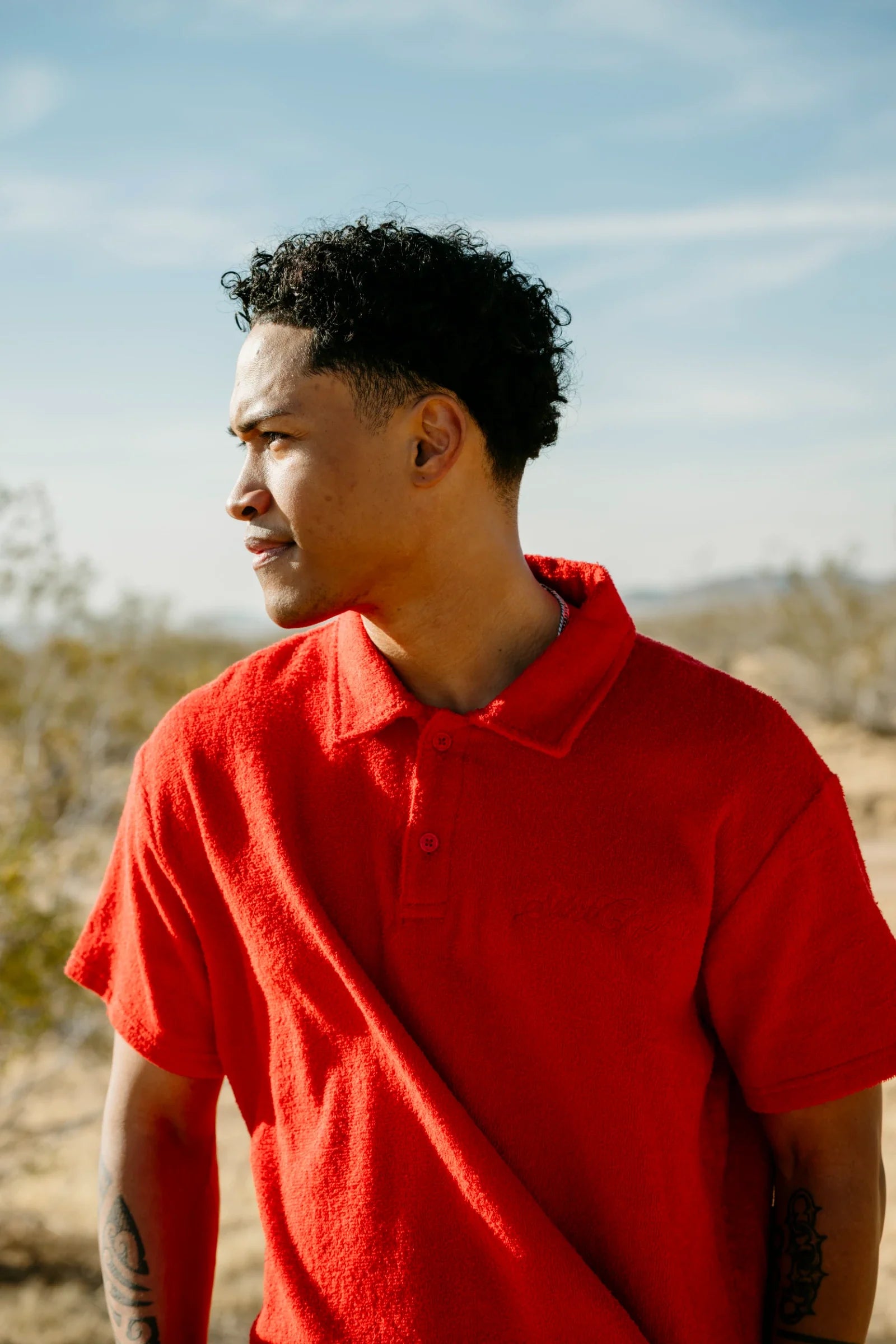 Silnt Chptrs Cursive Polo Shirt - Terry Cloth
