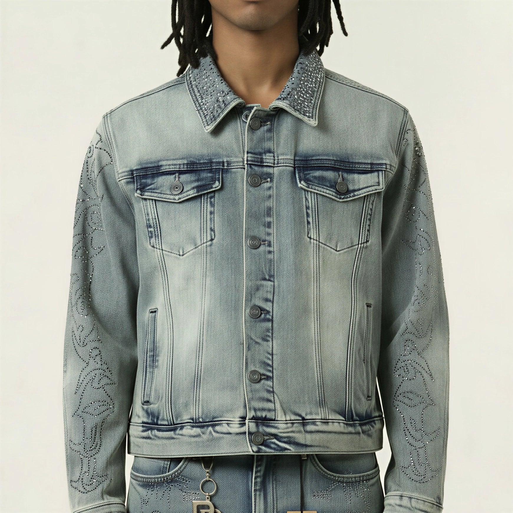 Red Poppy Trucker Jacket - Light Wash