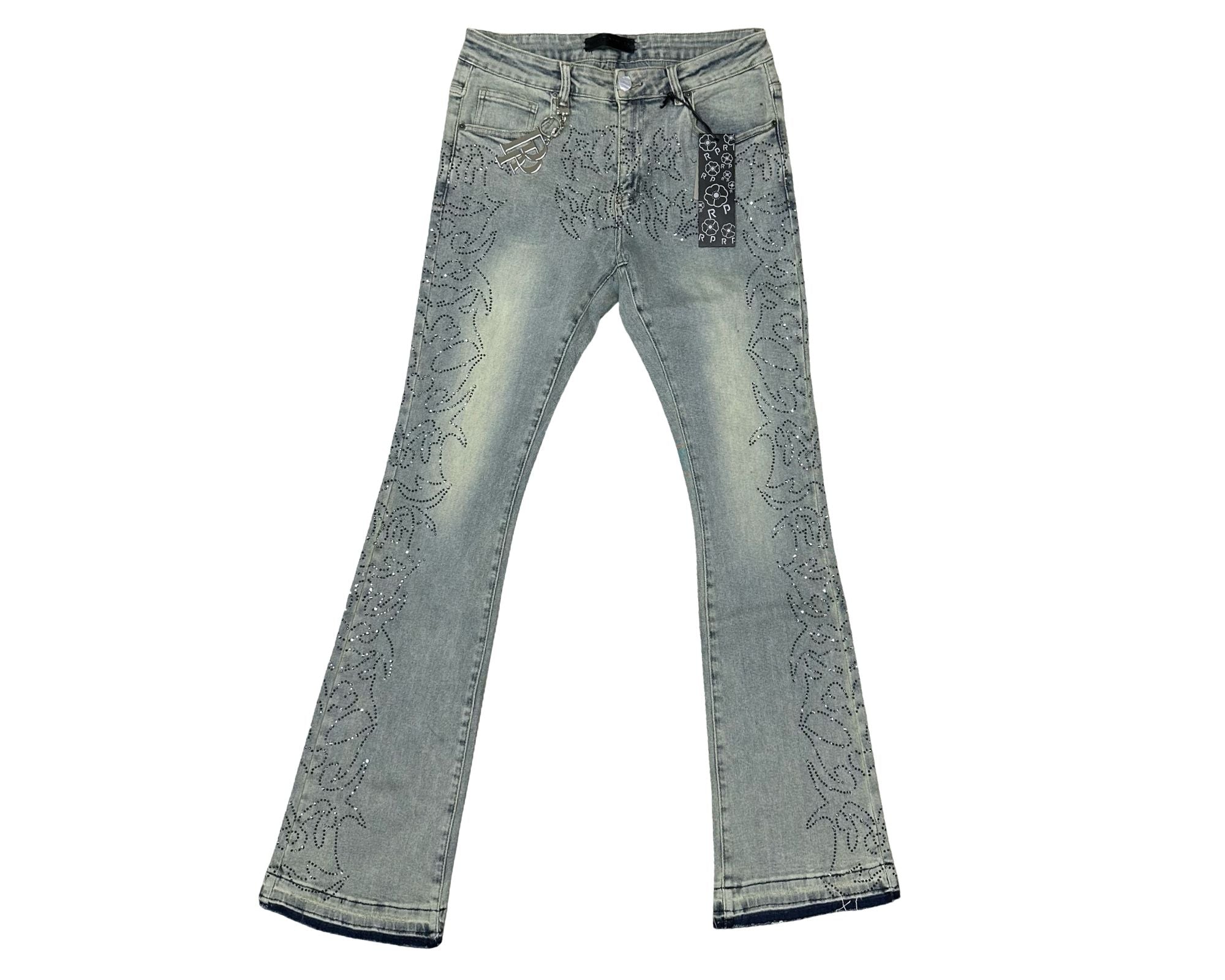 Red Poppy Stacked Flare Women's Jeans - Light Wash