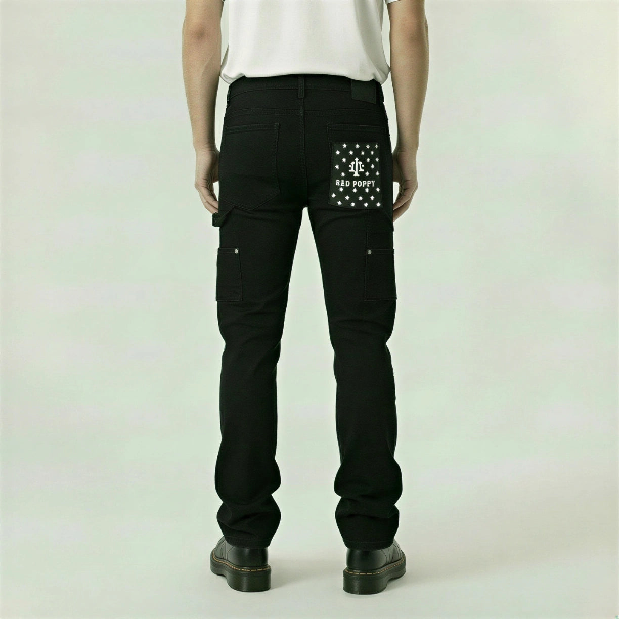 Red Poppy Stacked Flare Fit Jeans - Black