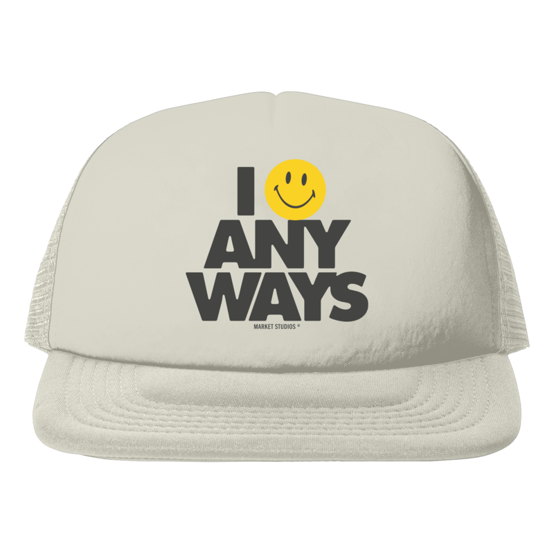 Market Smiley Anyways Hat Trucker Cap - Beige