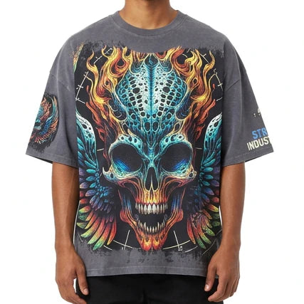 St1721 | Men's Burning Skull T-Shirt