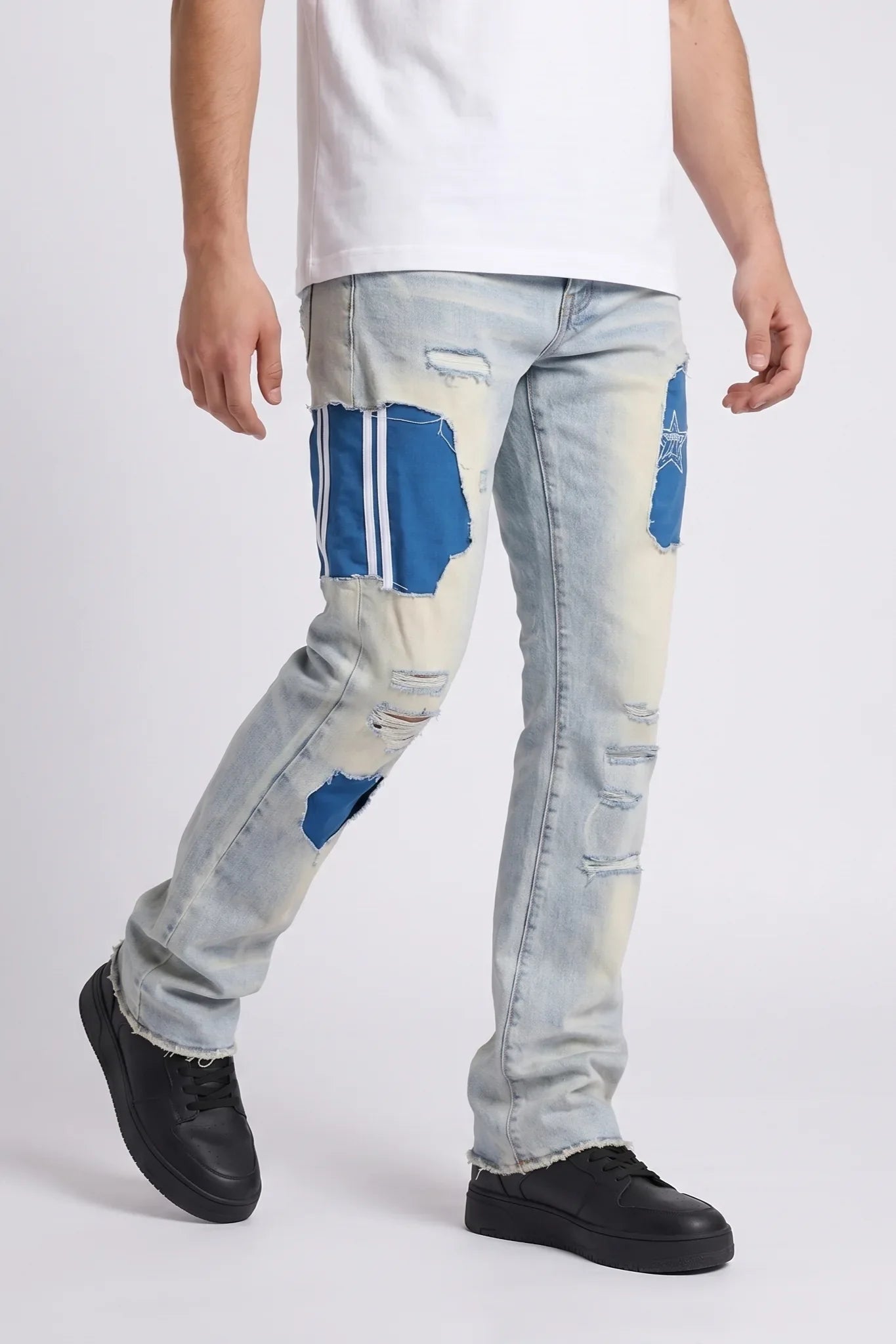 6Thneighborhood Patchwork Jeans - Stacked
