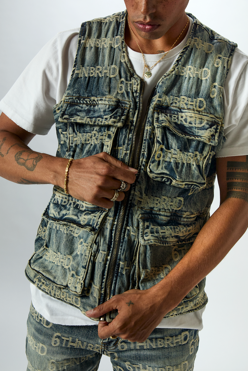 6Th Nbrhd Signature Men's Denim Vest