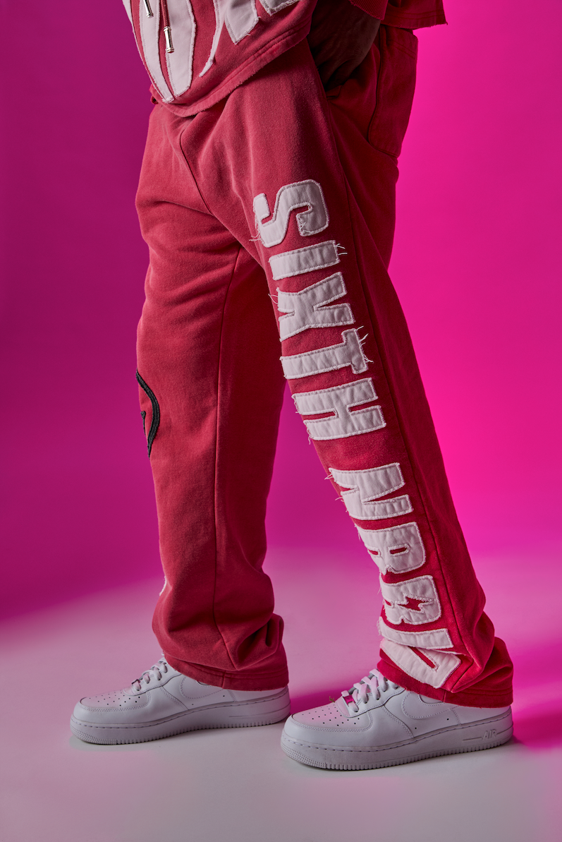 6Th Nbrhd Cutout Men's Sweatpants - Red