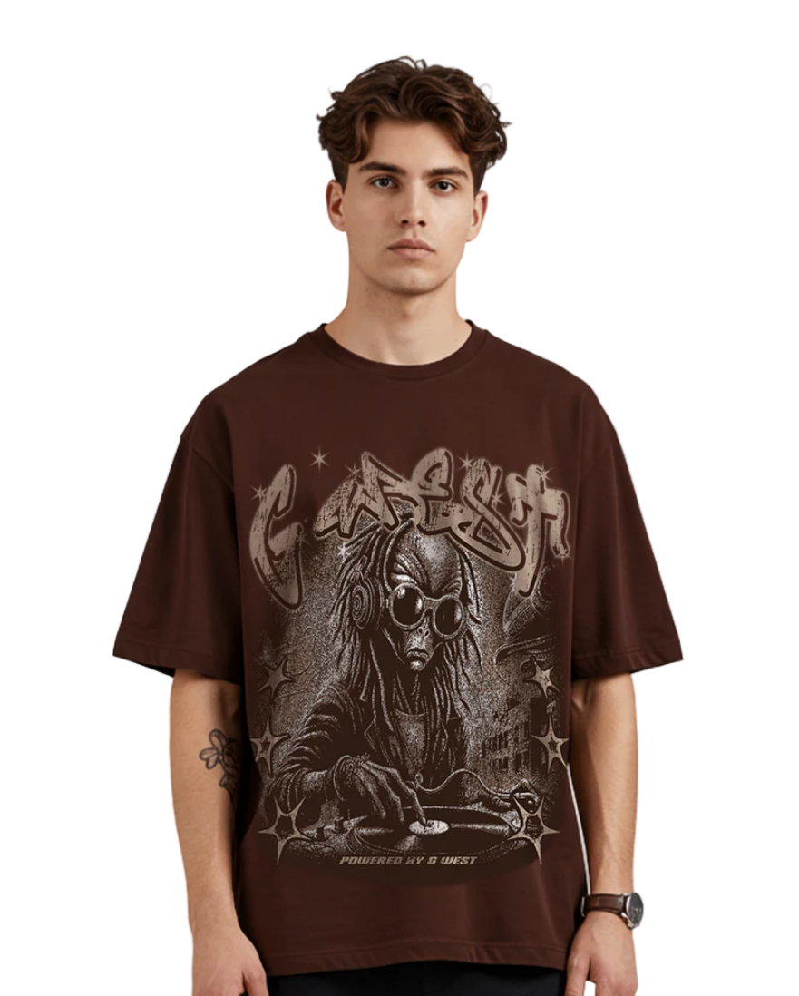 G-West "No Pulse Just Vibes" T-Shirt - Brown
