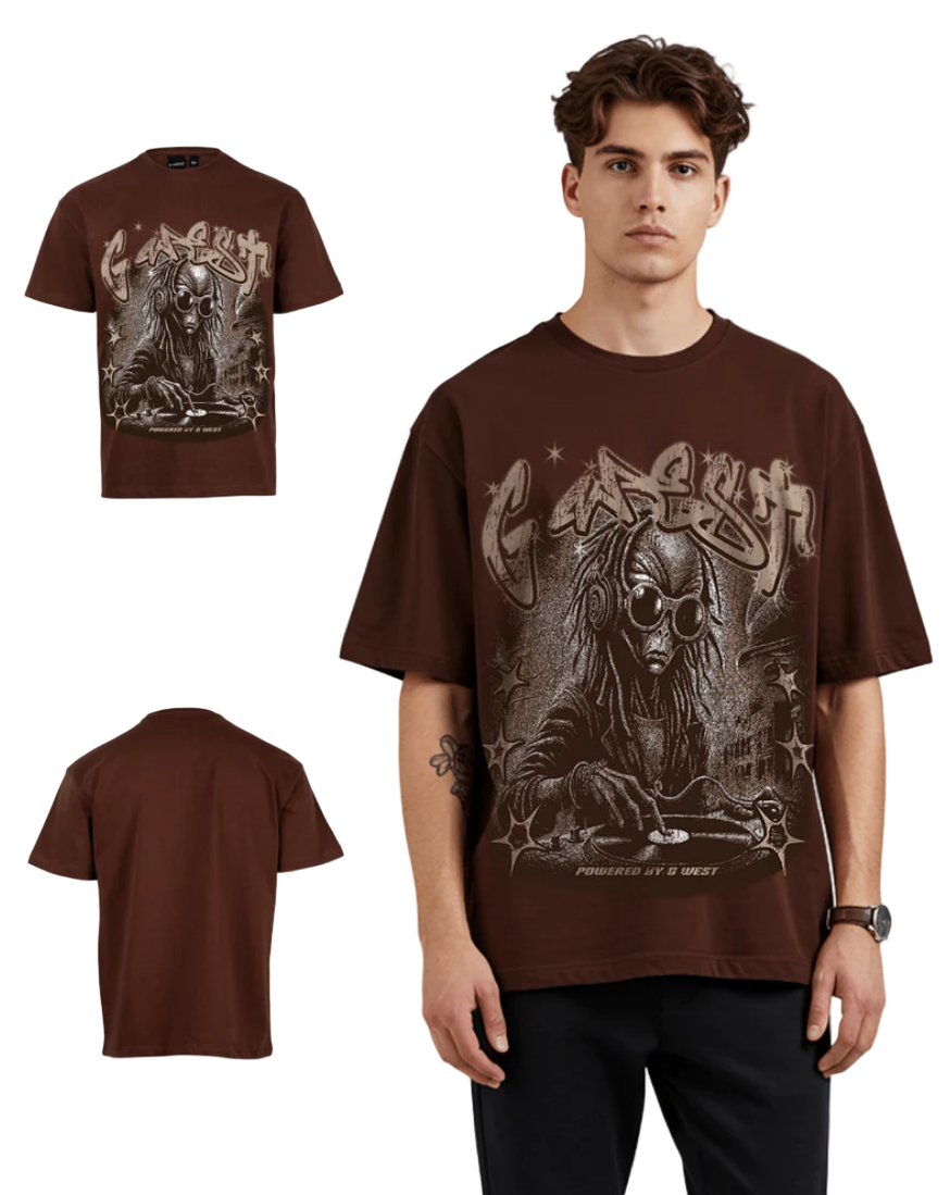 G-West "No Pulse Just Vibes" T-Shirt - Brown