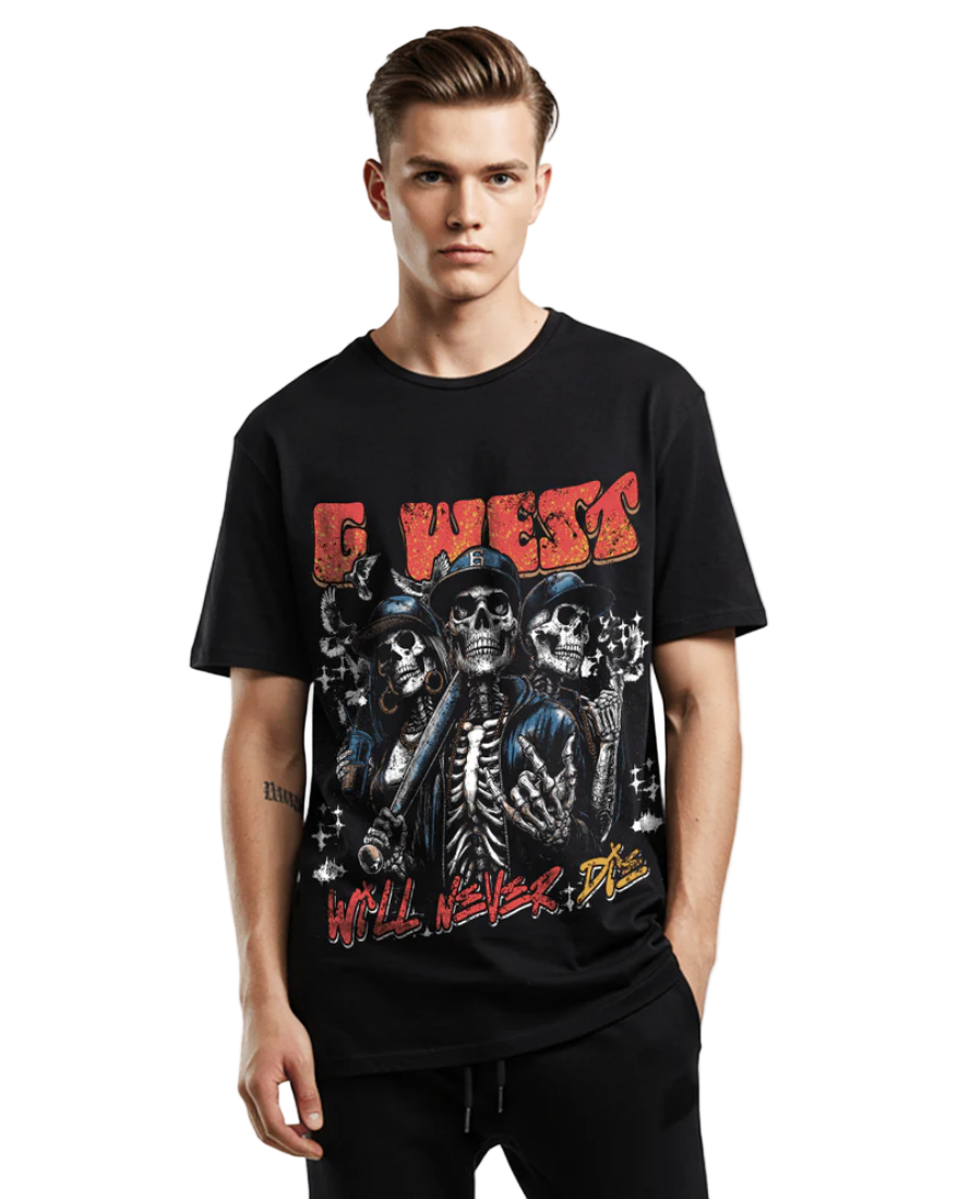 G-West "Rhinestone I Love My Game Tee" T-Shirt - Black