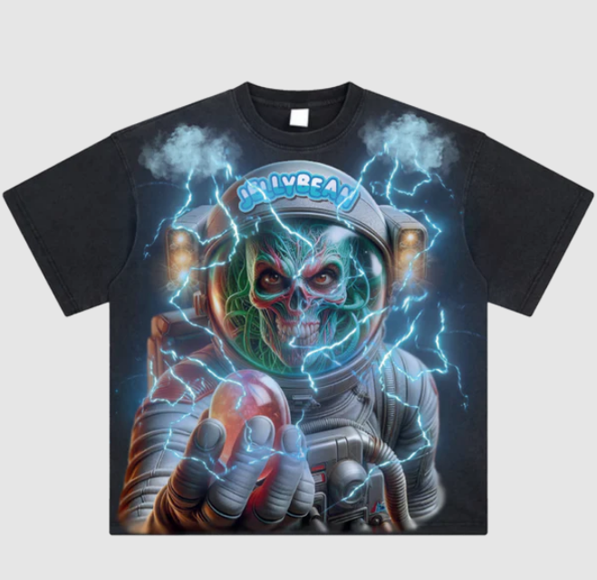 Jelly Bean Astronaut Skull Electric T-Shirt