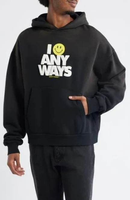 Market Smile Anyways Hoodie Men's - Black