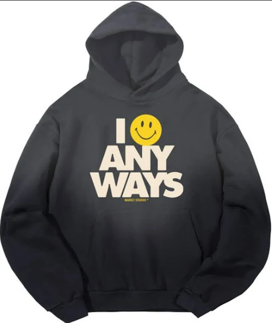 Market Smile Anyways Hoodie Men's - Black