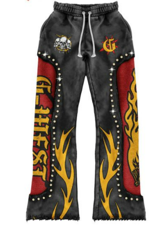 G-West Skull and Flames Design Jogger