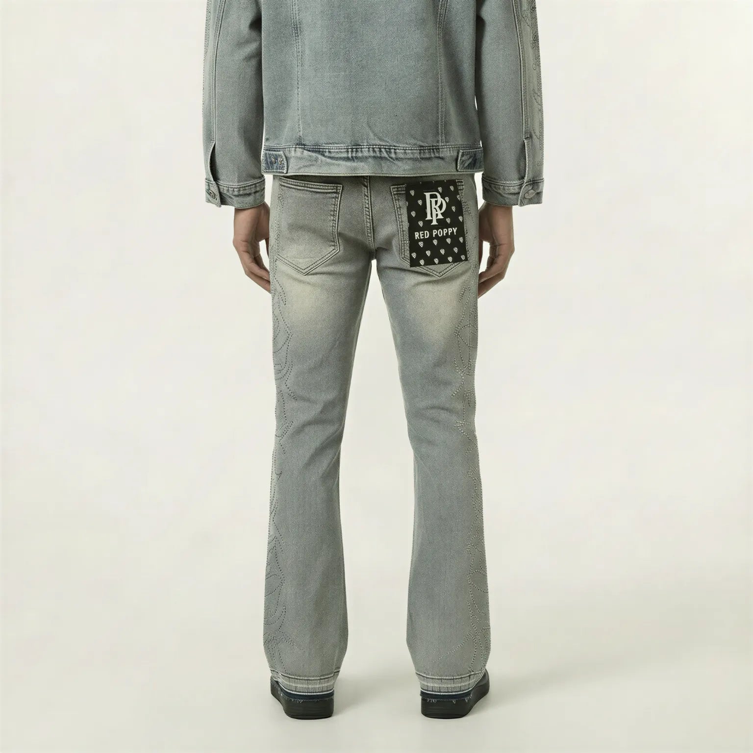 Red Poppy Stacked Flare Jeans - Light Wash