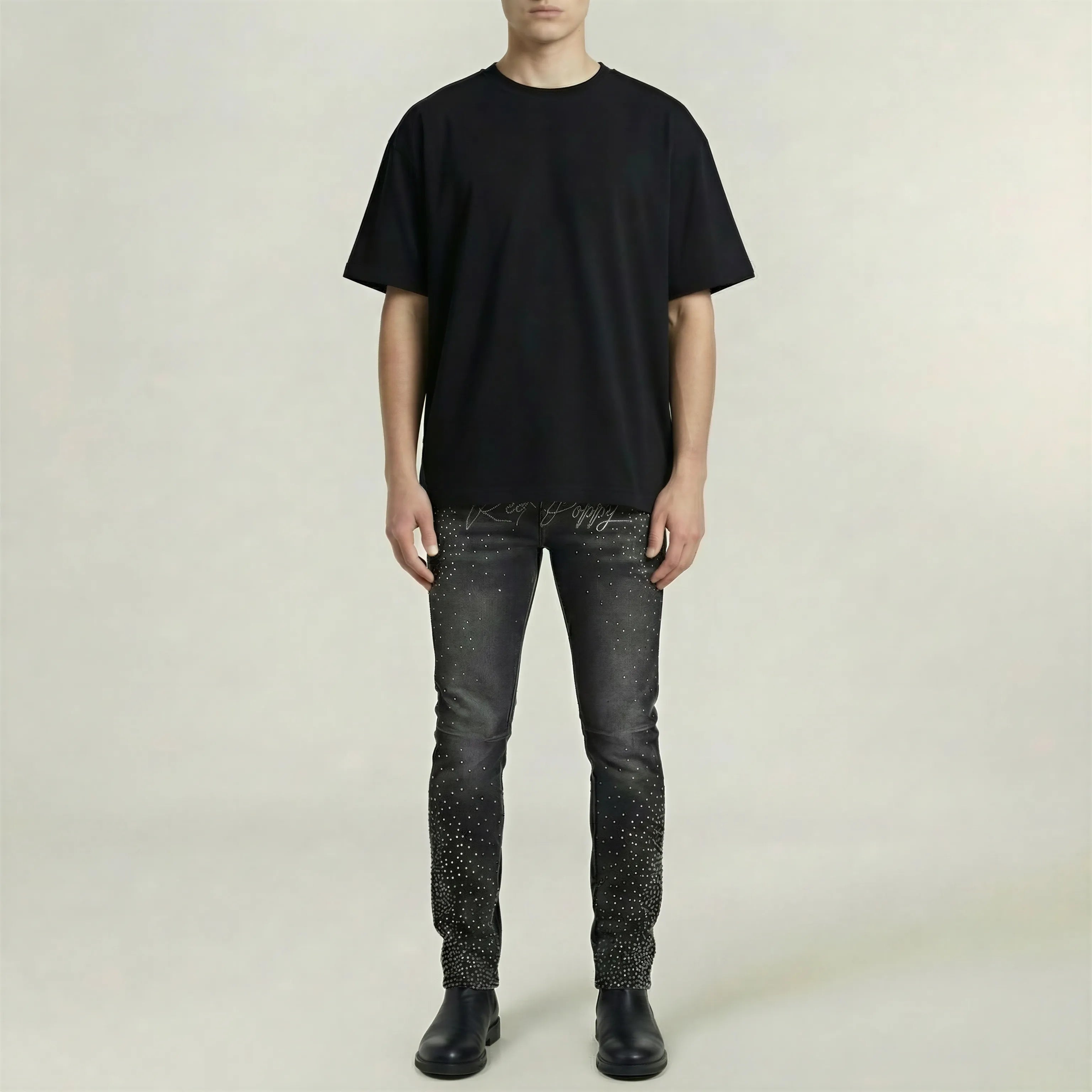 Red Poppy Skinny Fit Jeans - Black