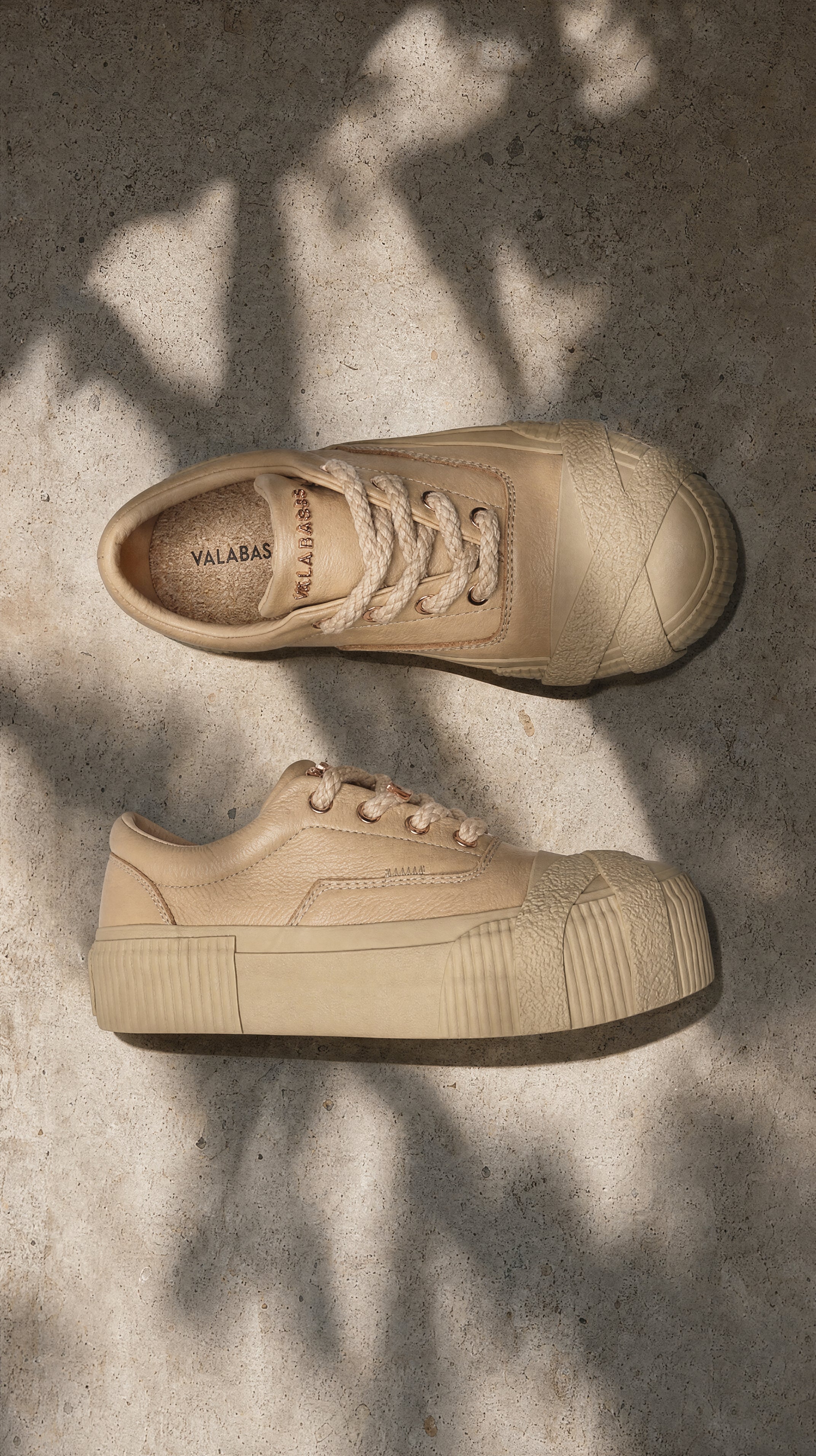 Valabasas Twisted Metal Sneakers - Platform Sole Veg Tan