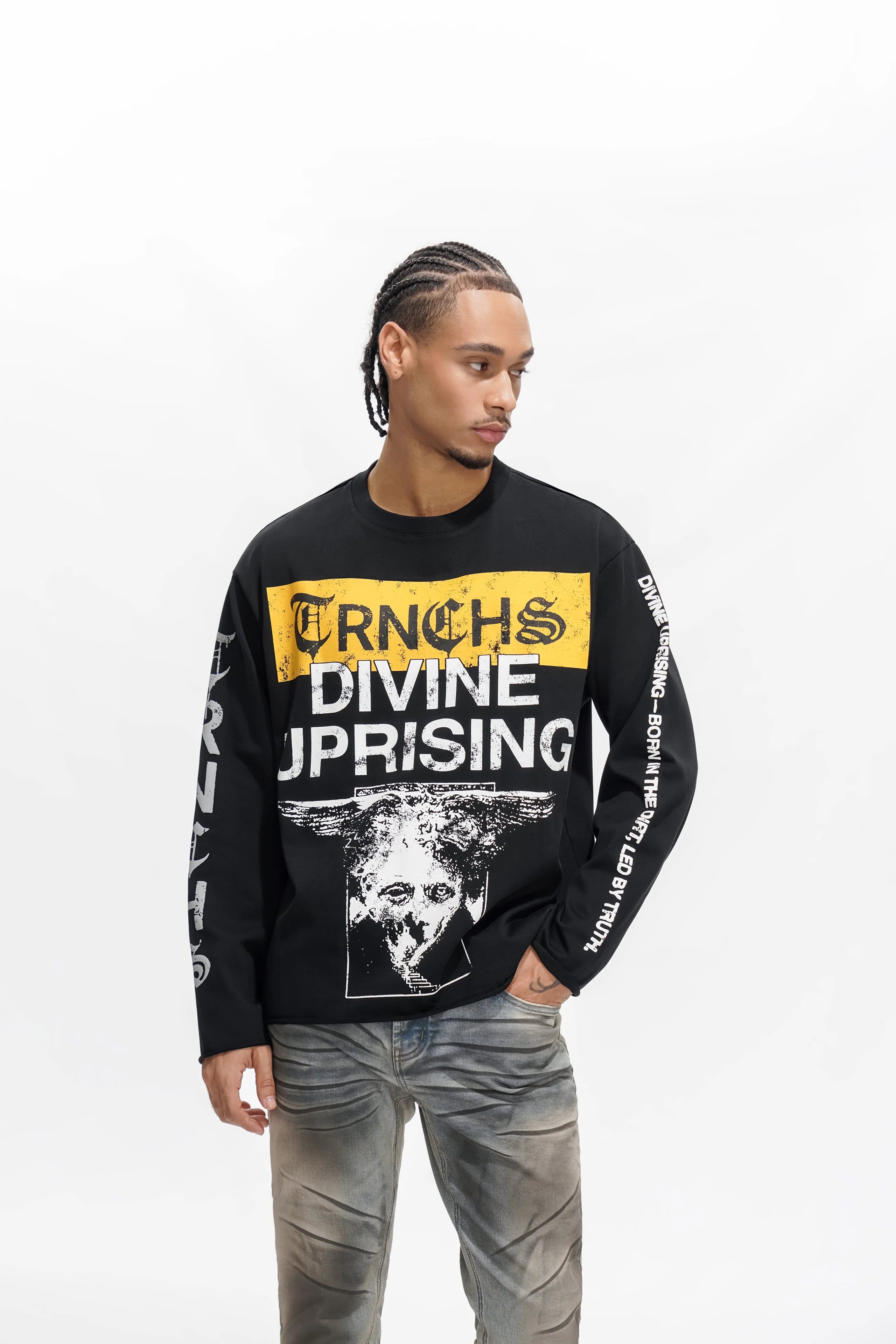 Trnchs Divine Uprising Men's Sweatshirt - Black
