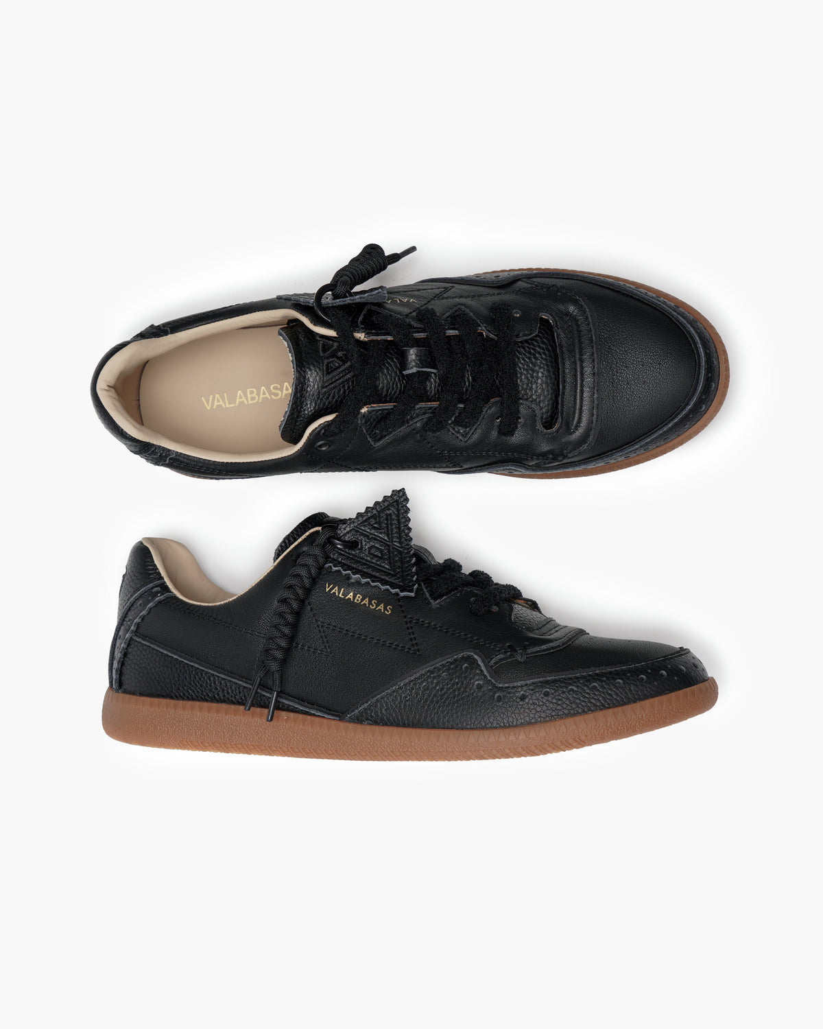 Valabasas Abel Sneakers - Braided Lace Black Leather