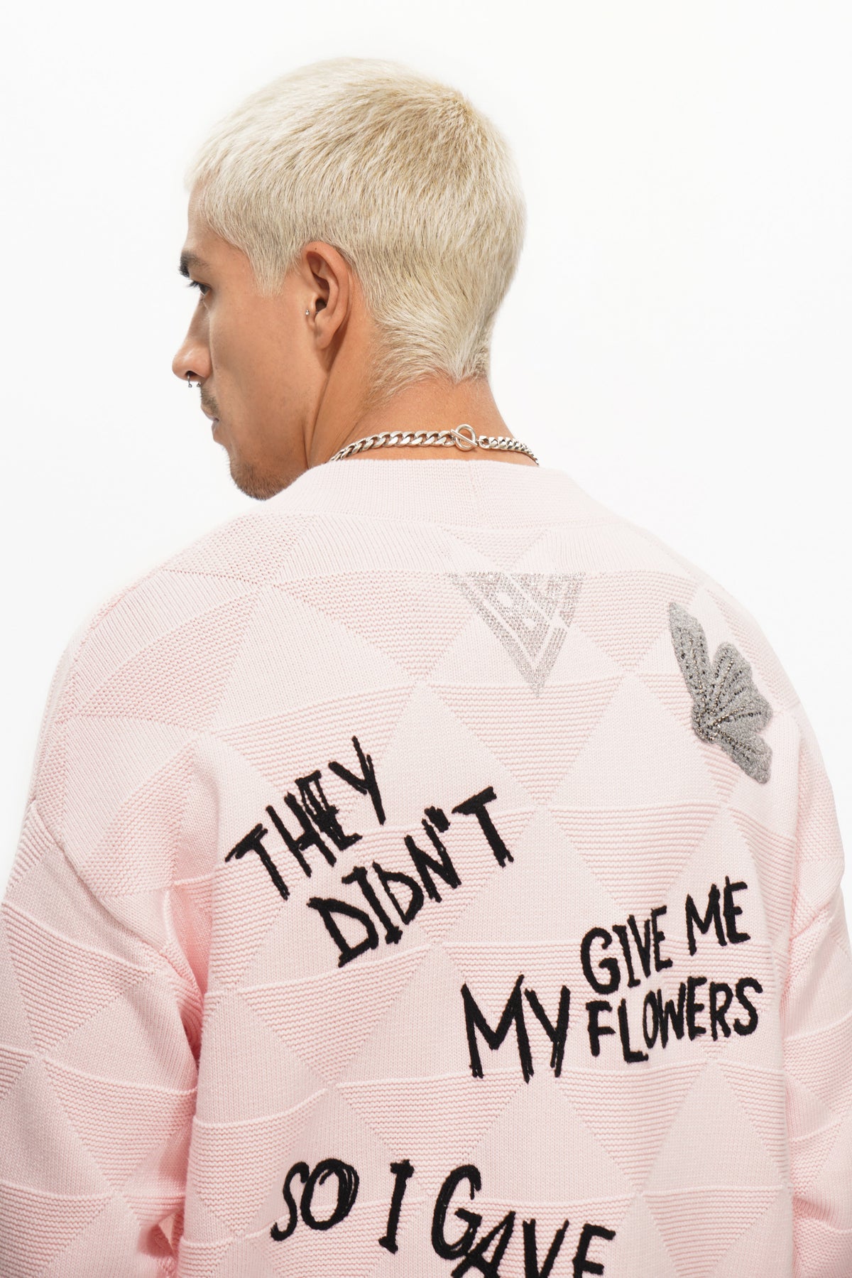 Valabasas Floral Sweater - Embroidered Pink