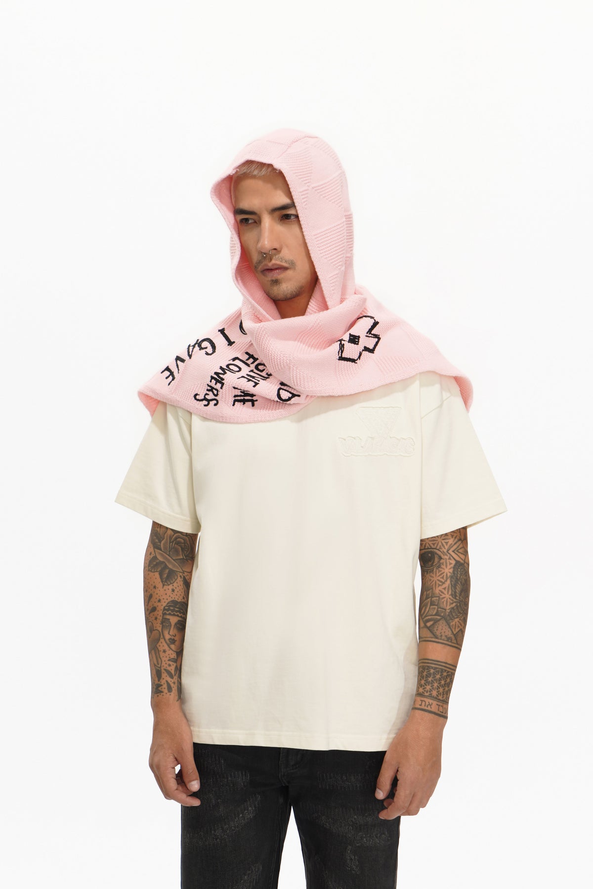 Valabasas Graphic Scarf - Knitted Pink