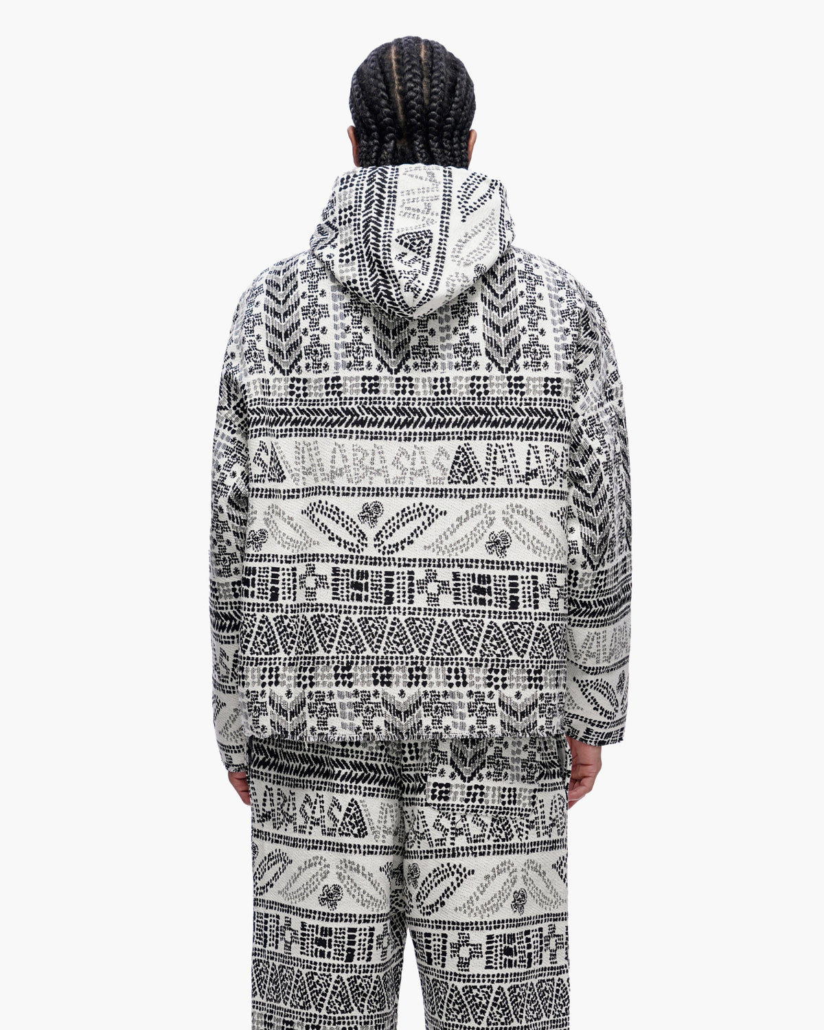Valabasas Tundra Hoodie - Woven Pattern White