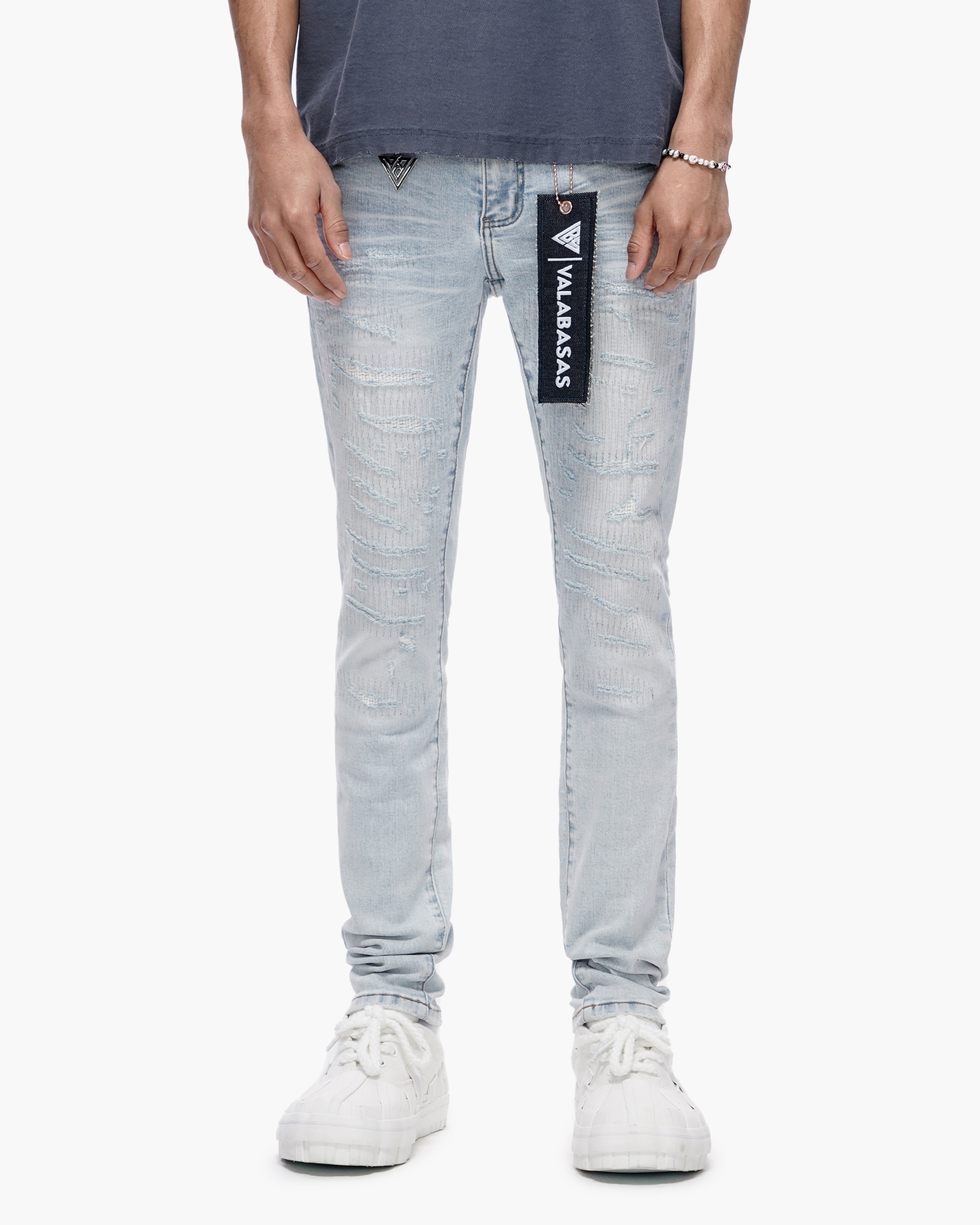 Valabasas Distressed Skinny Jeans - Stretch Denim