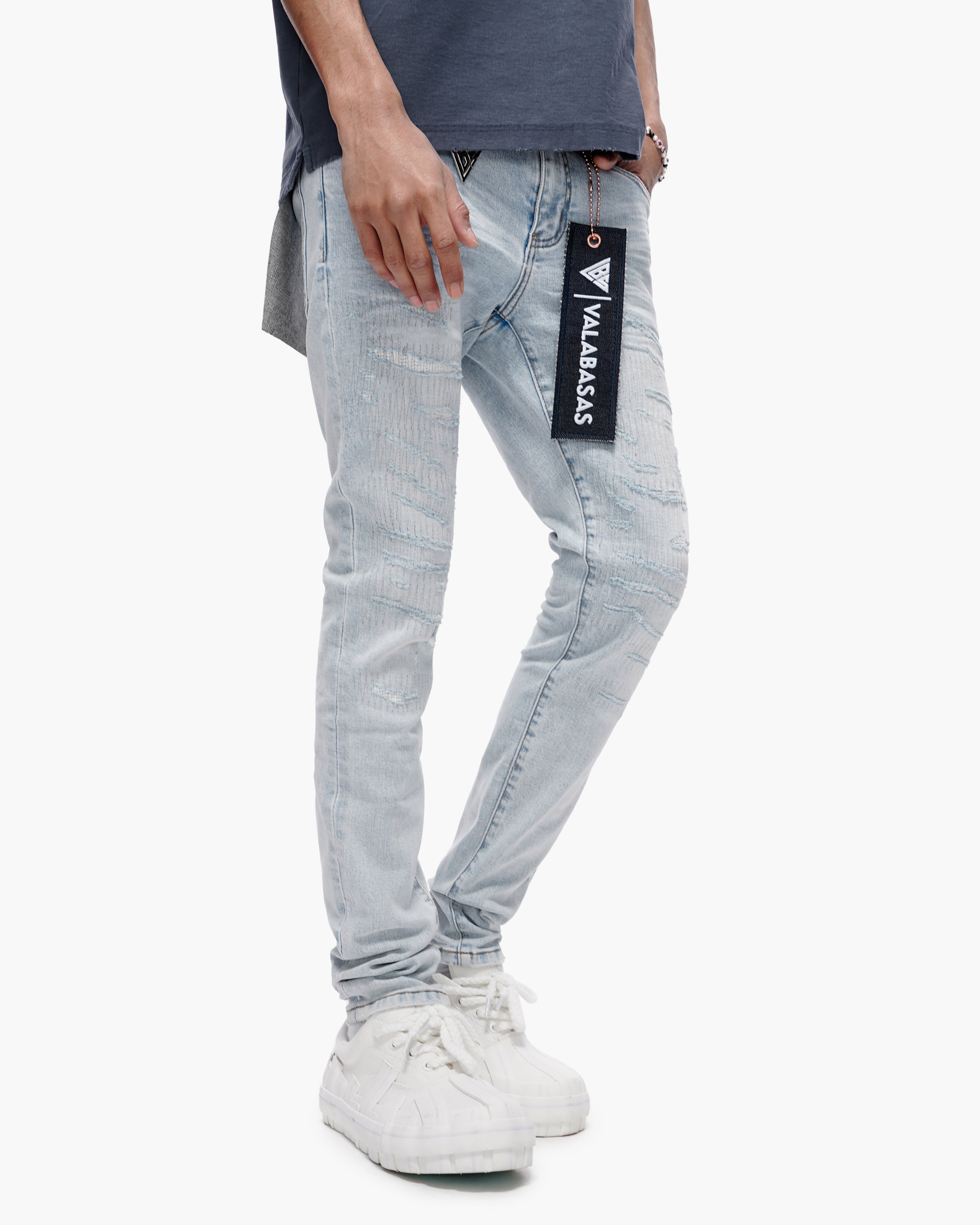 Valabasas Distressed Skinny Jeans - Stretch Denim