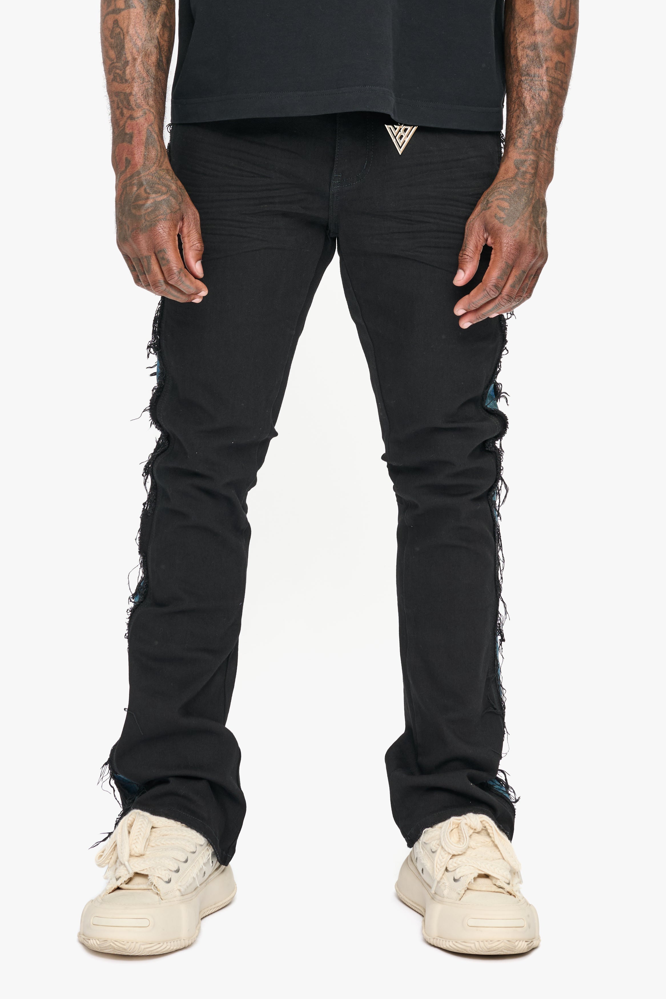 Valabasas Burrow Black/Blue Stacked Jean - Black