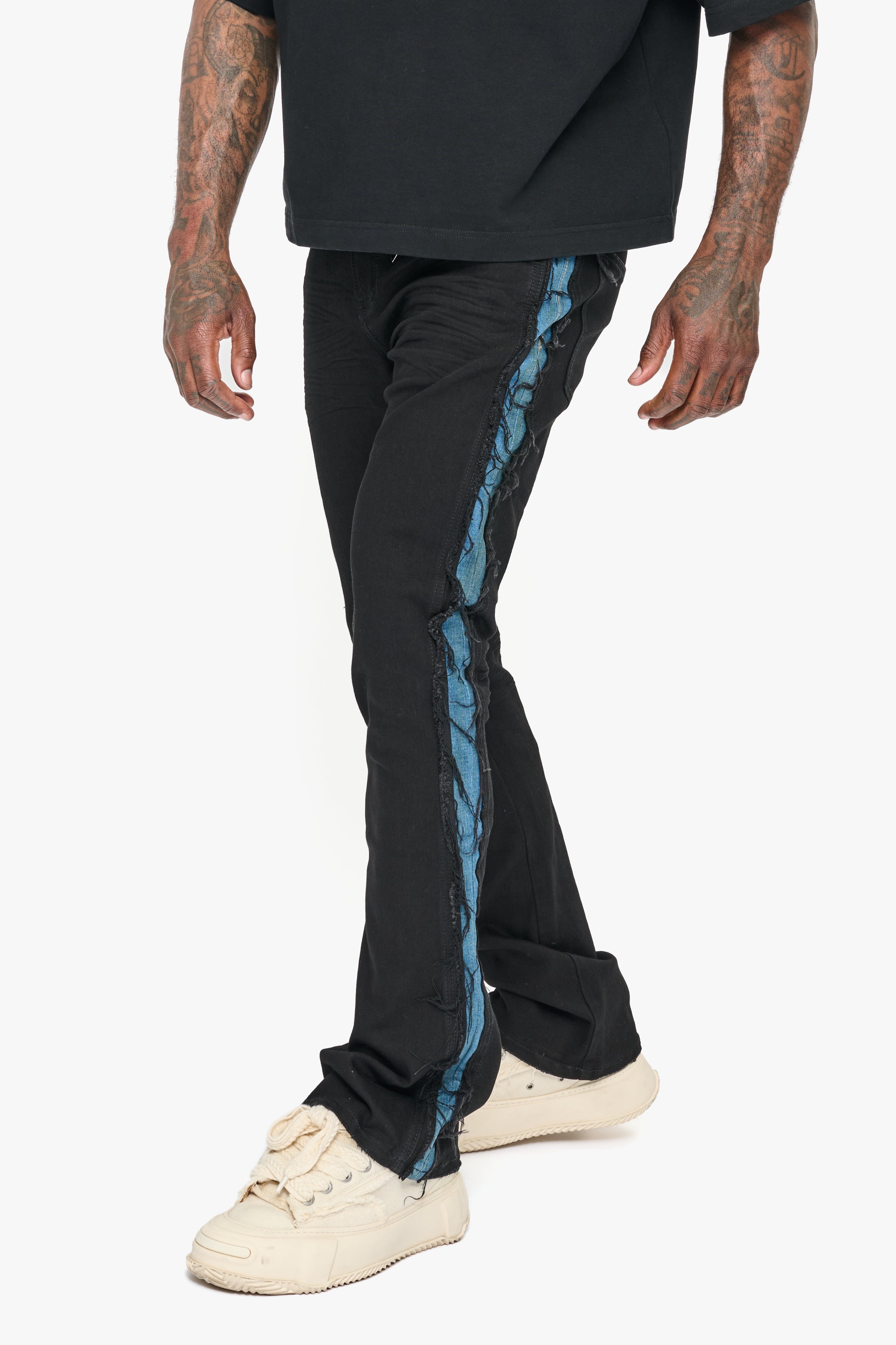 Valabasas Burrow Black/Blue Stacked Jean - Black