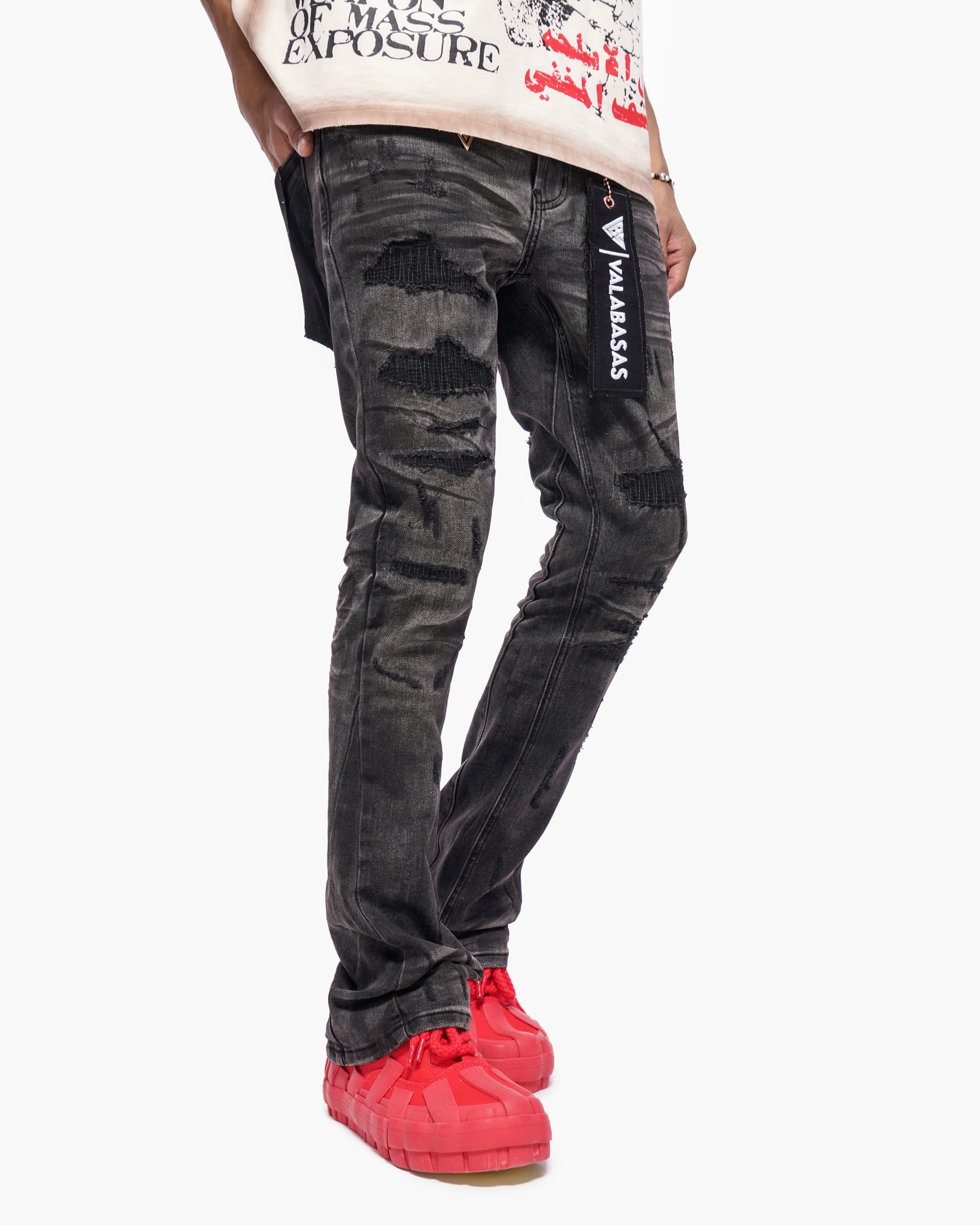 Valabasas Graft Jeans Stacked - Grey Washed
