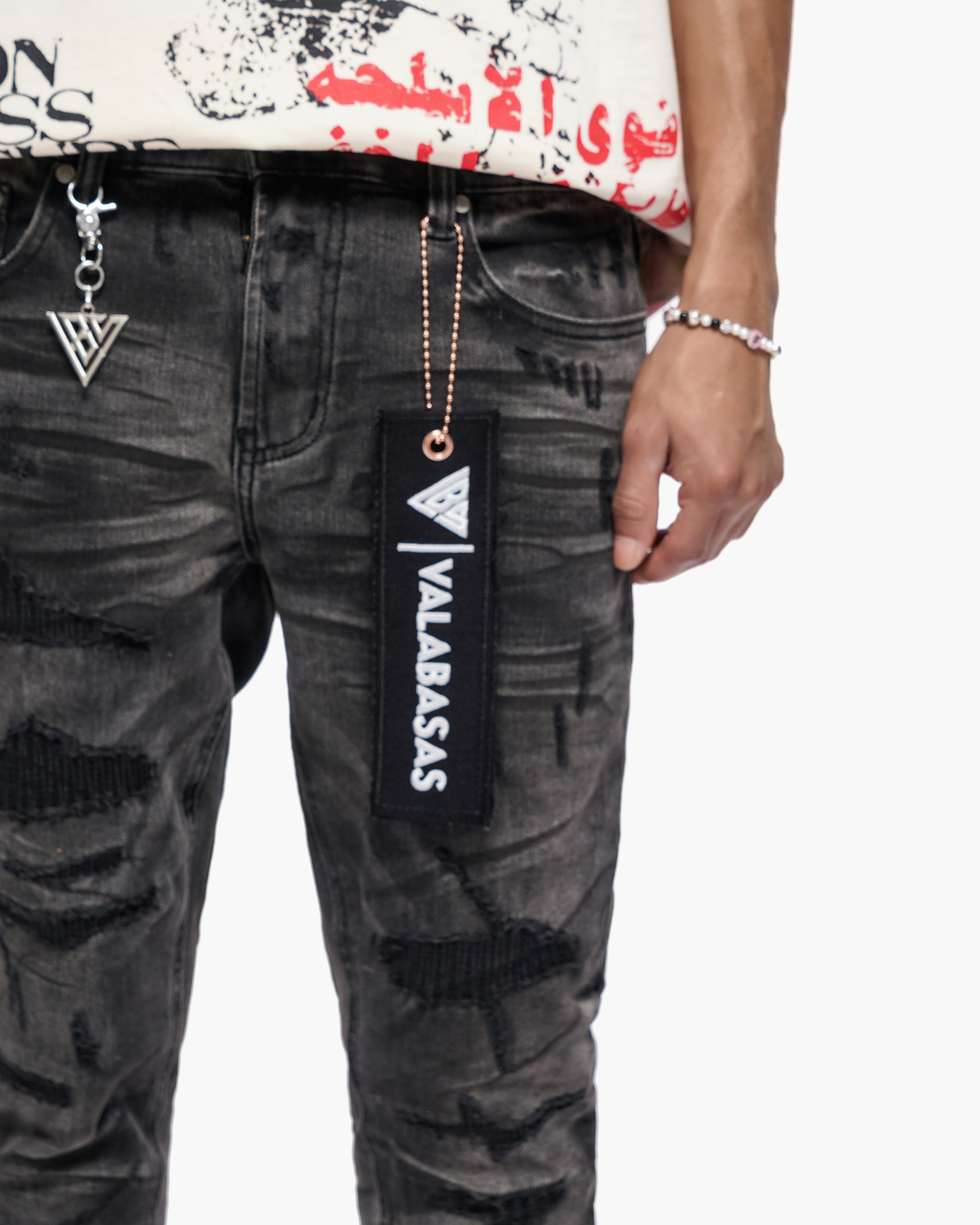 Valabasas Graft Jeans Stacked - Grey Washed