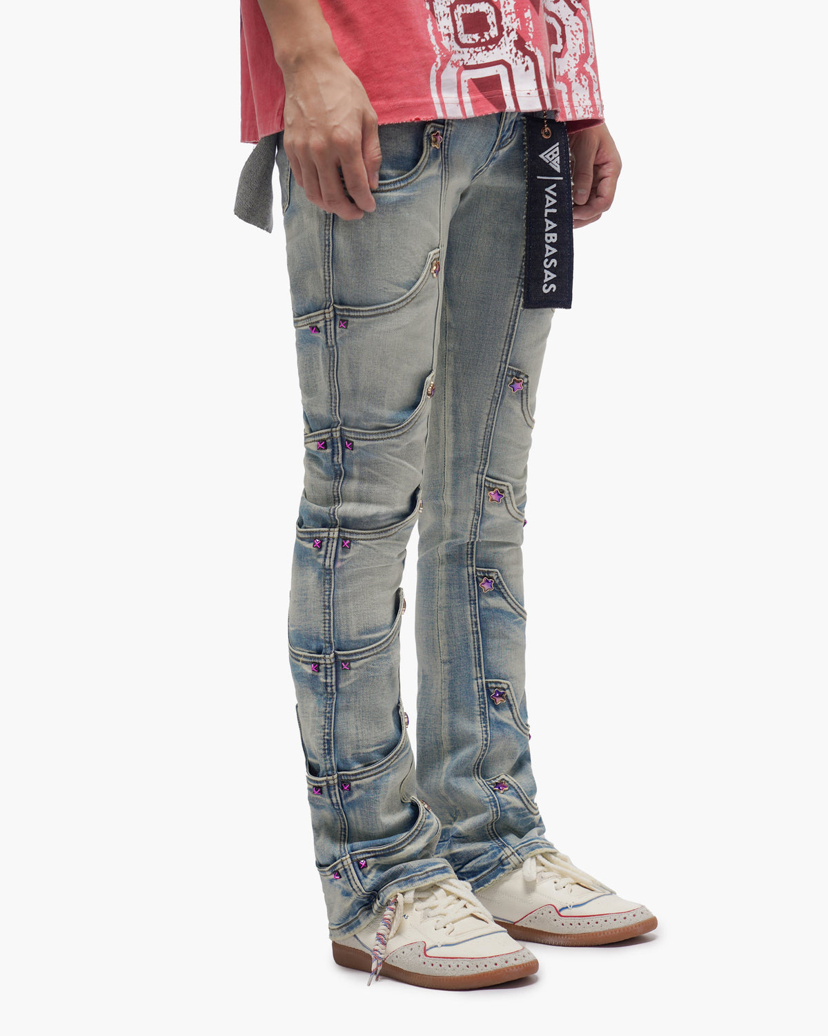 Valabasas Star Jeans - Stacked Light Blue Wash
