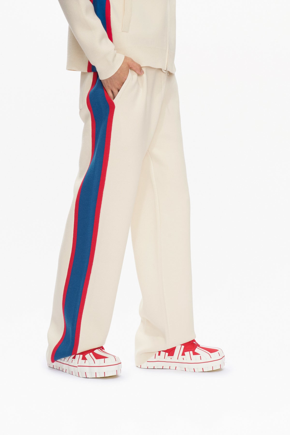 Valabasas Stripe Jogger-Pants - Relaxed Fit Apricot