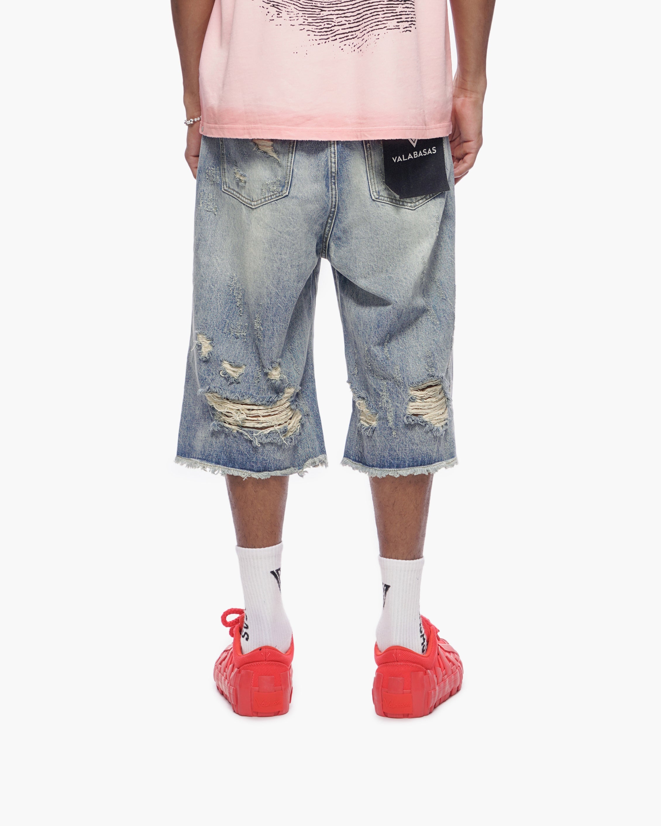 Valabasas Frayed Denim Shorts - Distressed