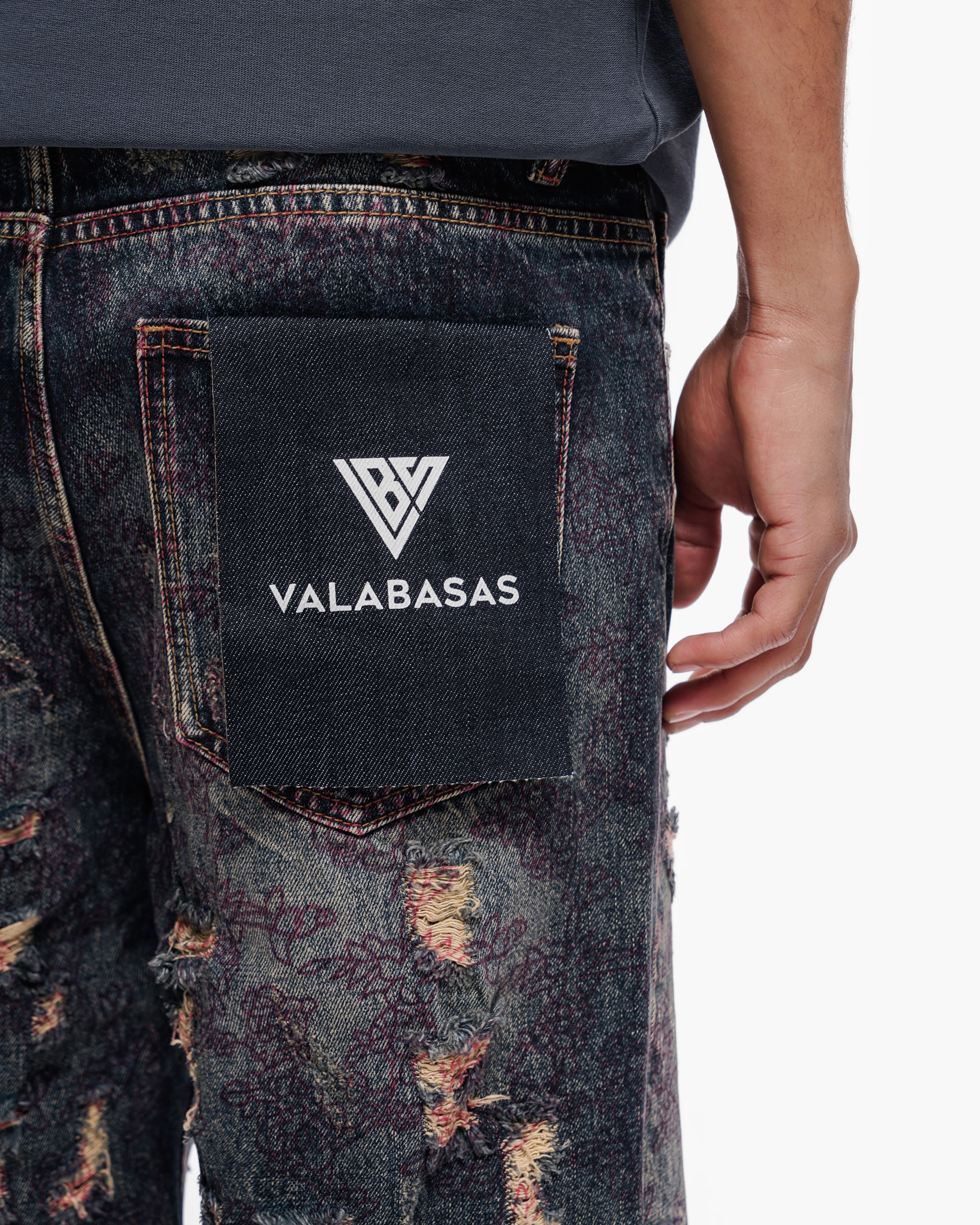 Valabasas Path Denim Shorts - Distressed