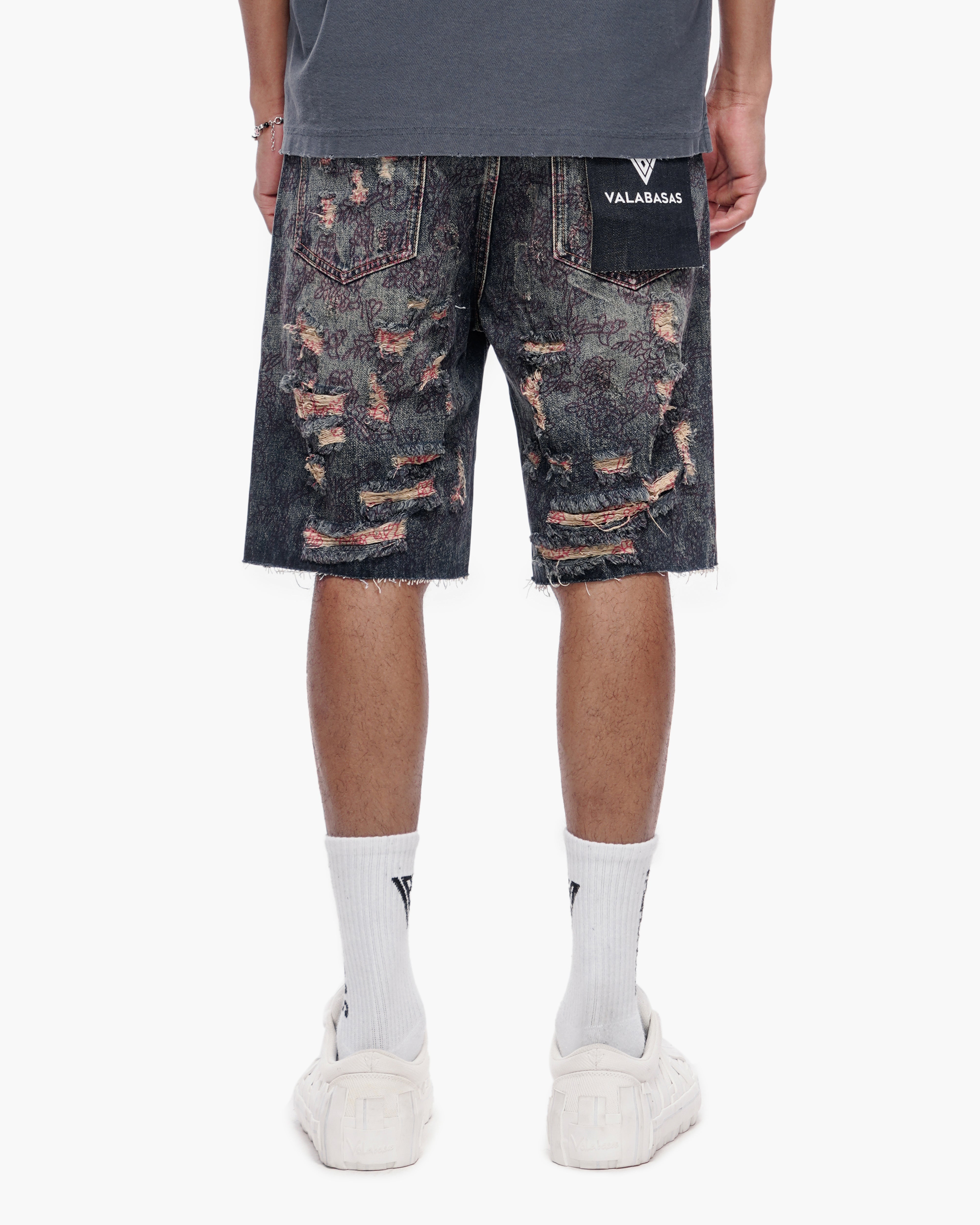 Valabasas Path Denim Shorts - Distressed