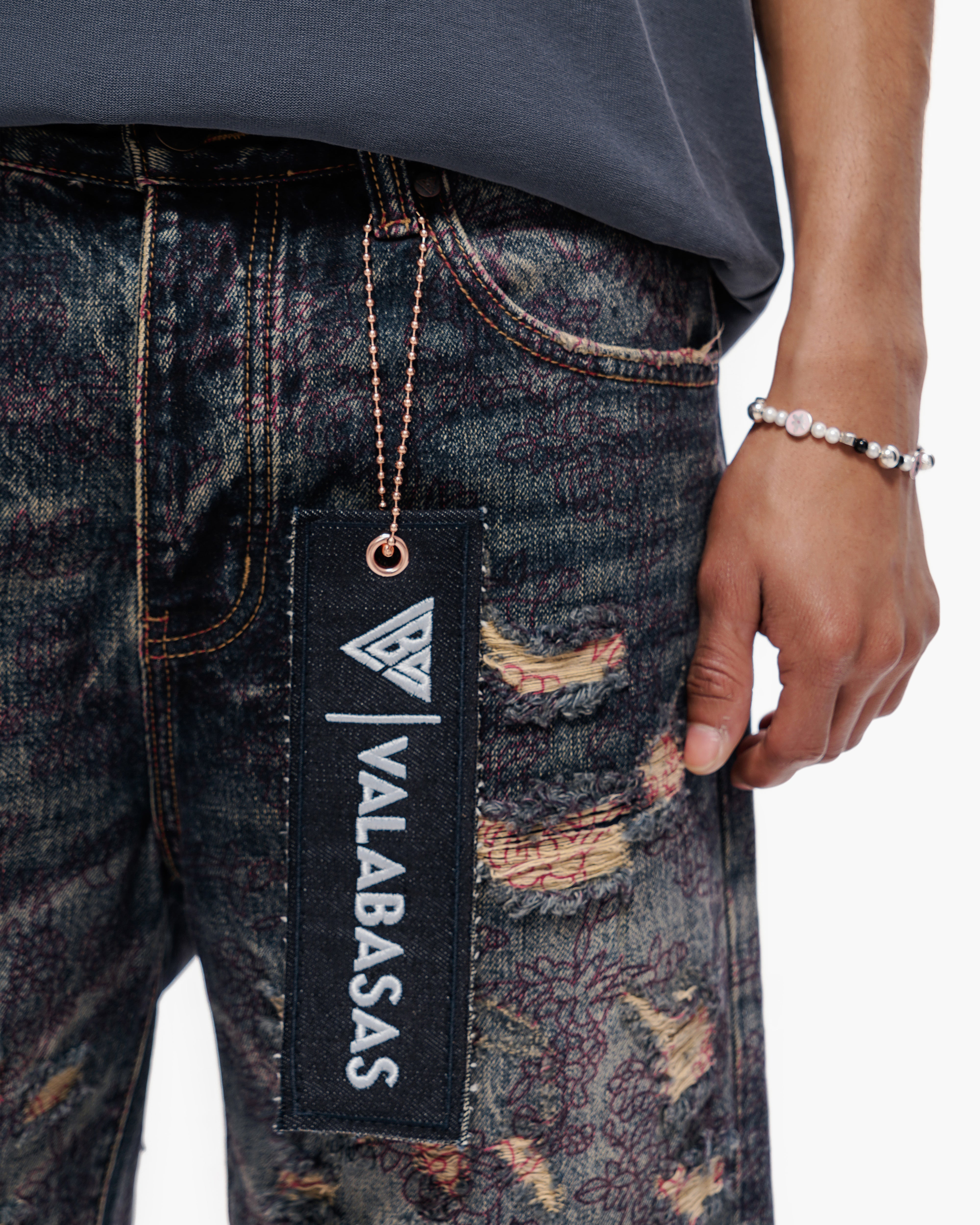 Valabasas Path Denim Shorts - Distressed