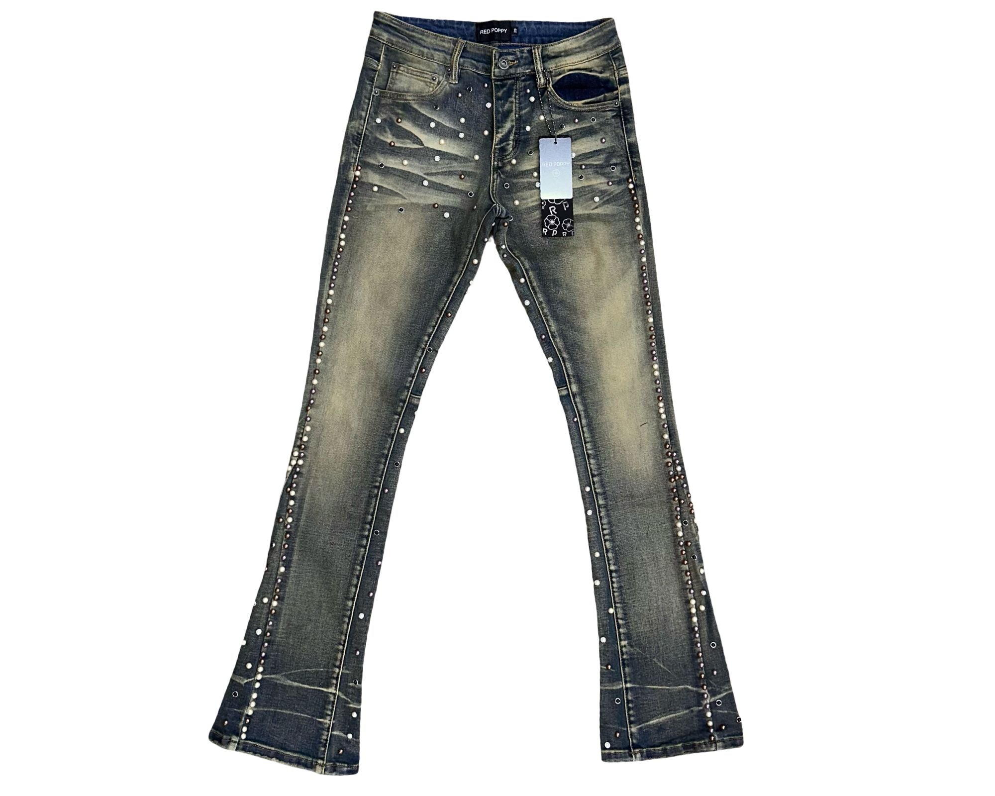 Red Poppy Men's Jeans - Faded Wash