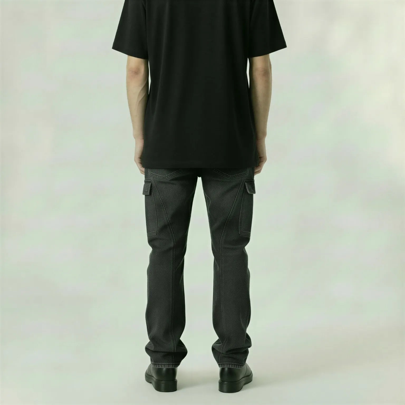 Red Poppy Stacked Denim Pants