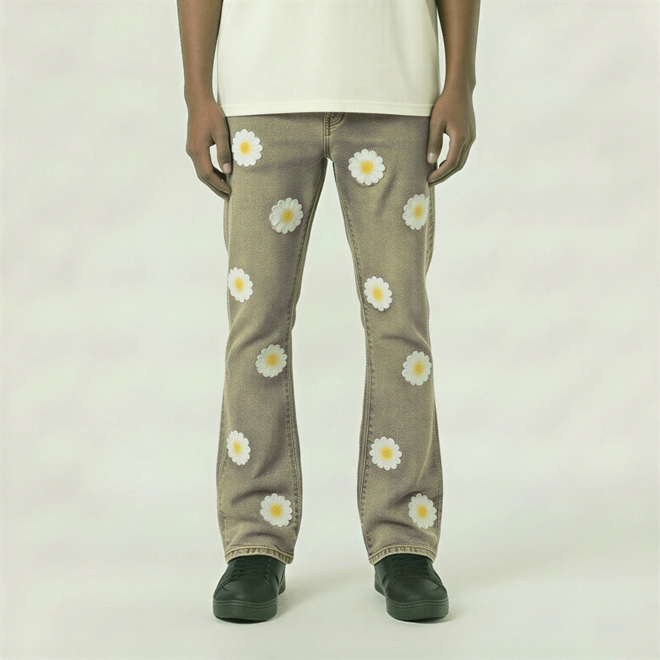 Red Poppy Relaxed Flare Jeans - Light Wash