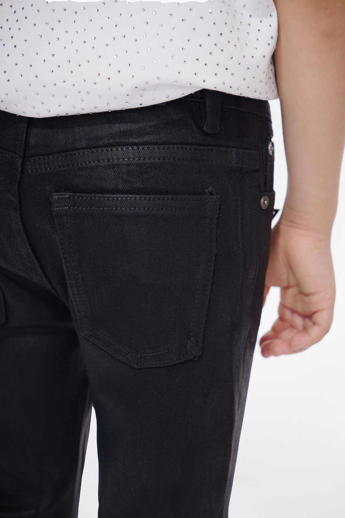 Kids Jr.Slim Black Wash Waxed Jeans