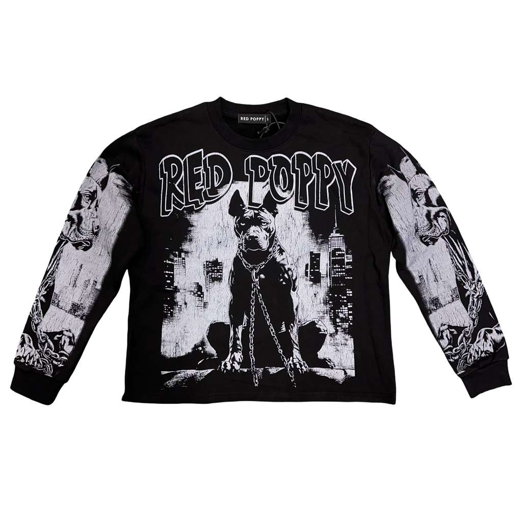 Red Poppy Rp-19 Men's Crew Neck Sweatshirt - Black