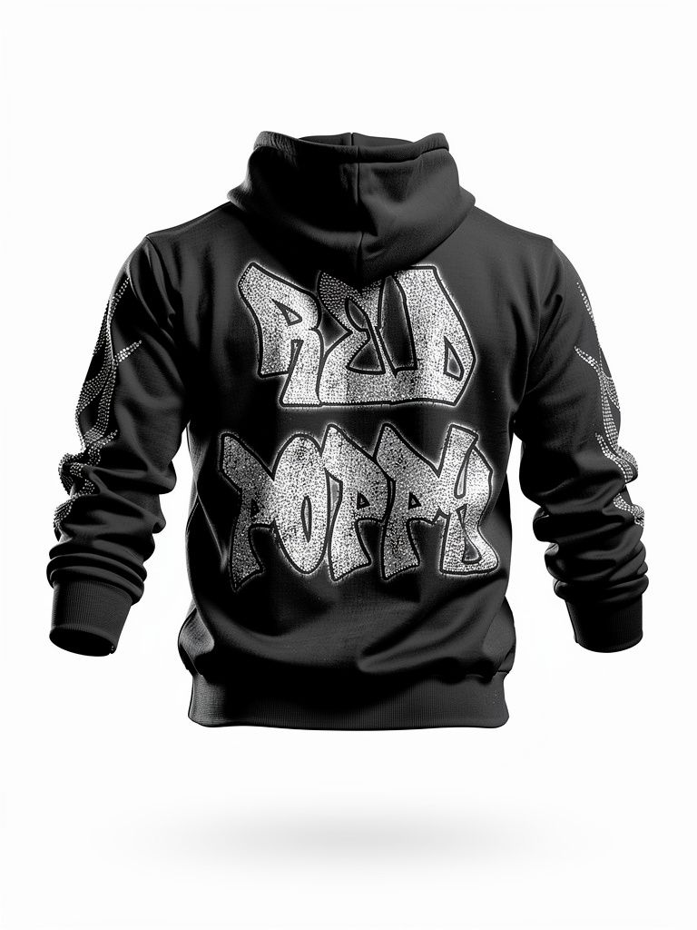Red Poppy Men's Black Hoodie