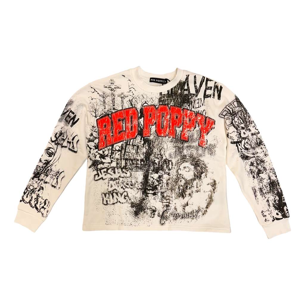 Red Poppy Men's Beige Hoodie