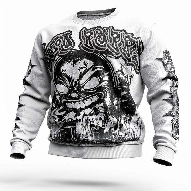 Red Poppy Men's White Sweatshirt