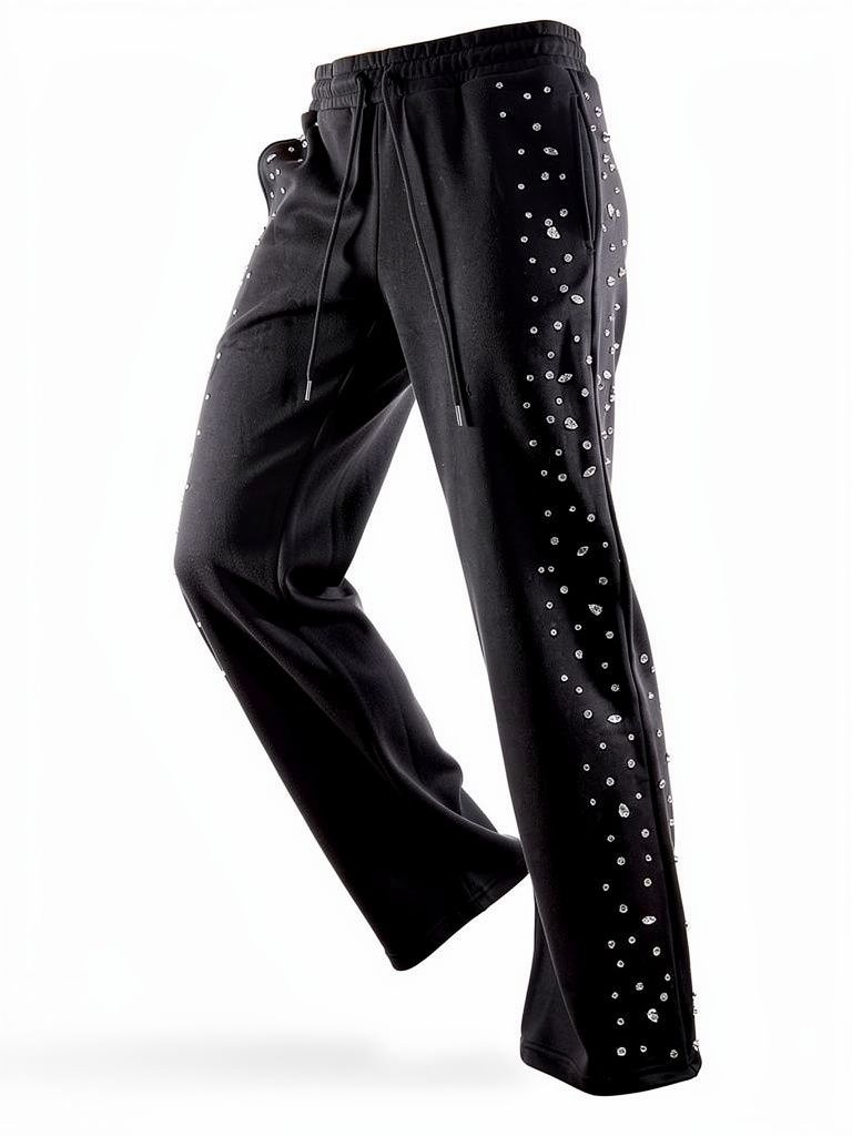 Red Poppy Sweatpants - Black