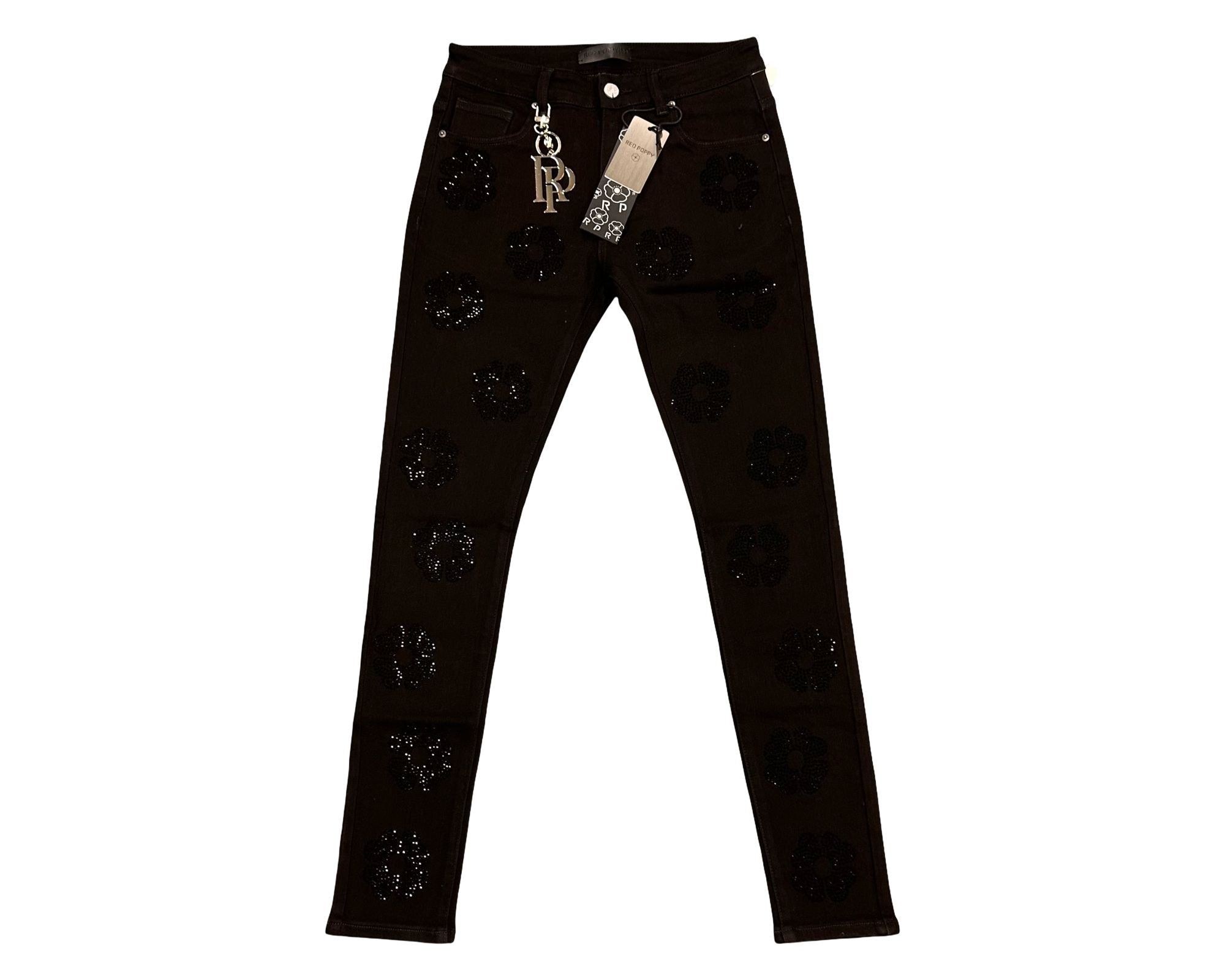 Red Poppy Skinny Fit Jeans - Feature