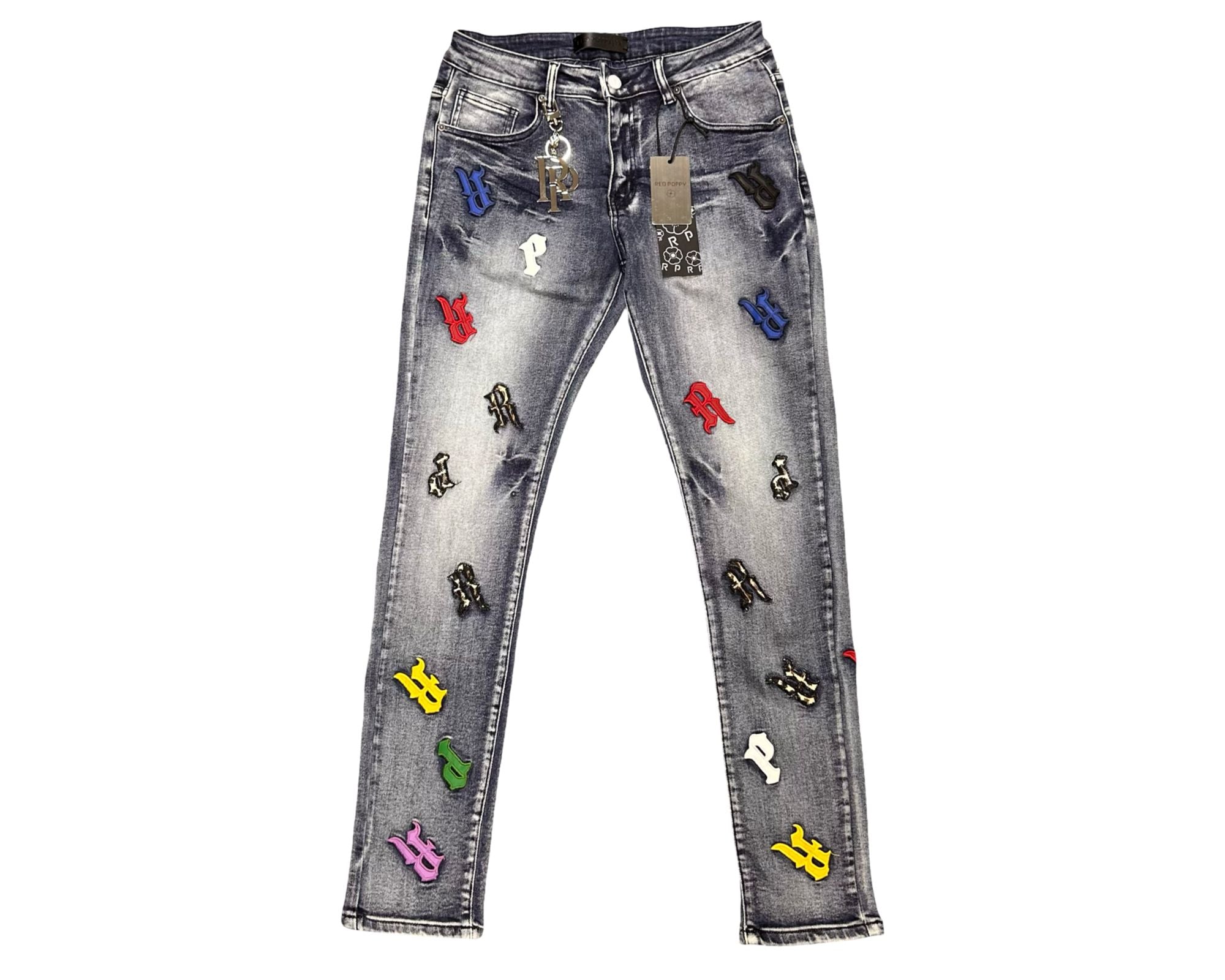 Red Poppy Skinny Fit Jeans - Distressed Wash