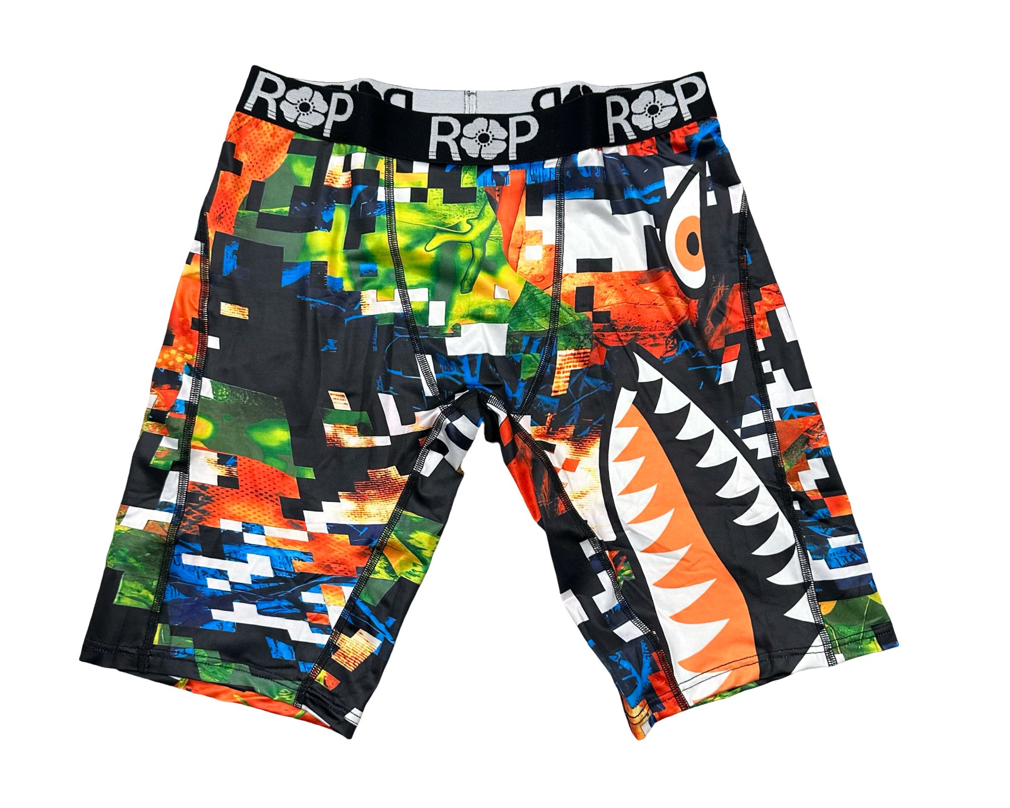 Red Poppy Shark Shorts - Graphic