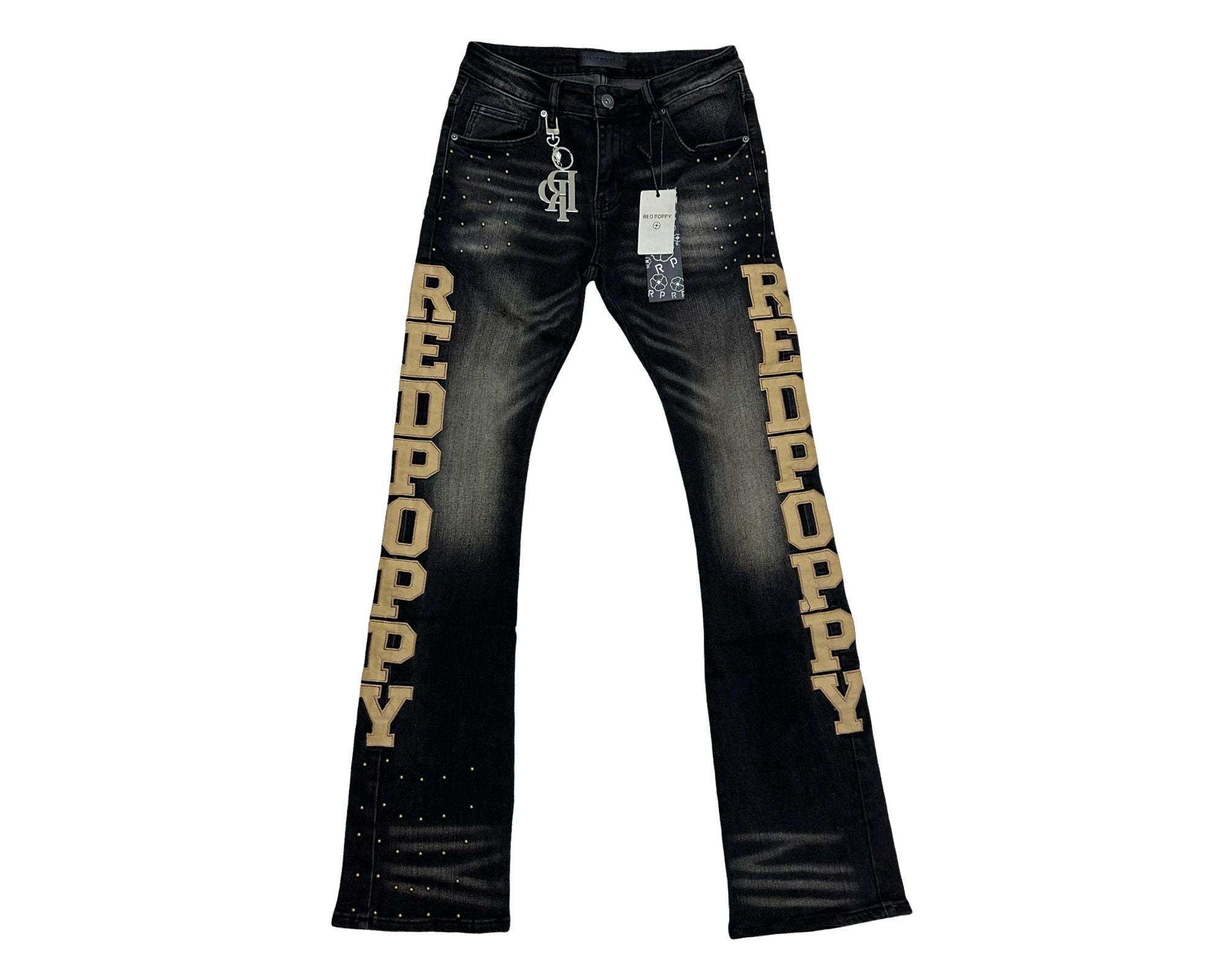 Red Poppy Logo Jeans - Stacked