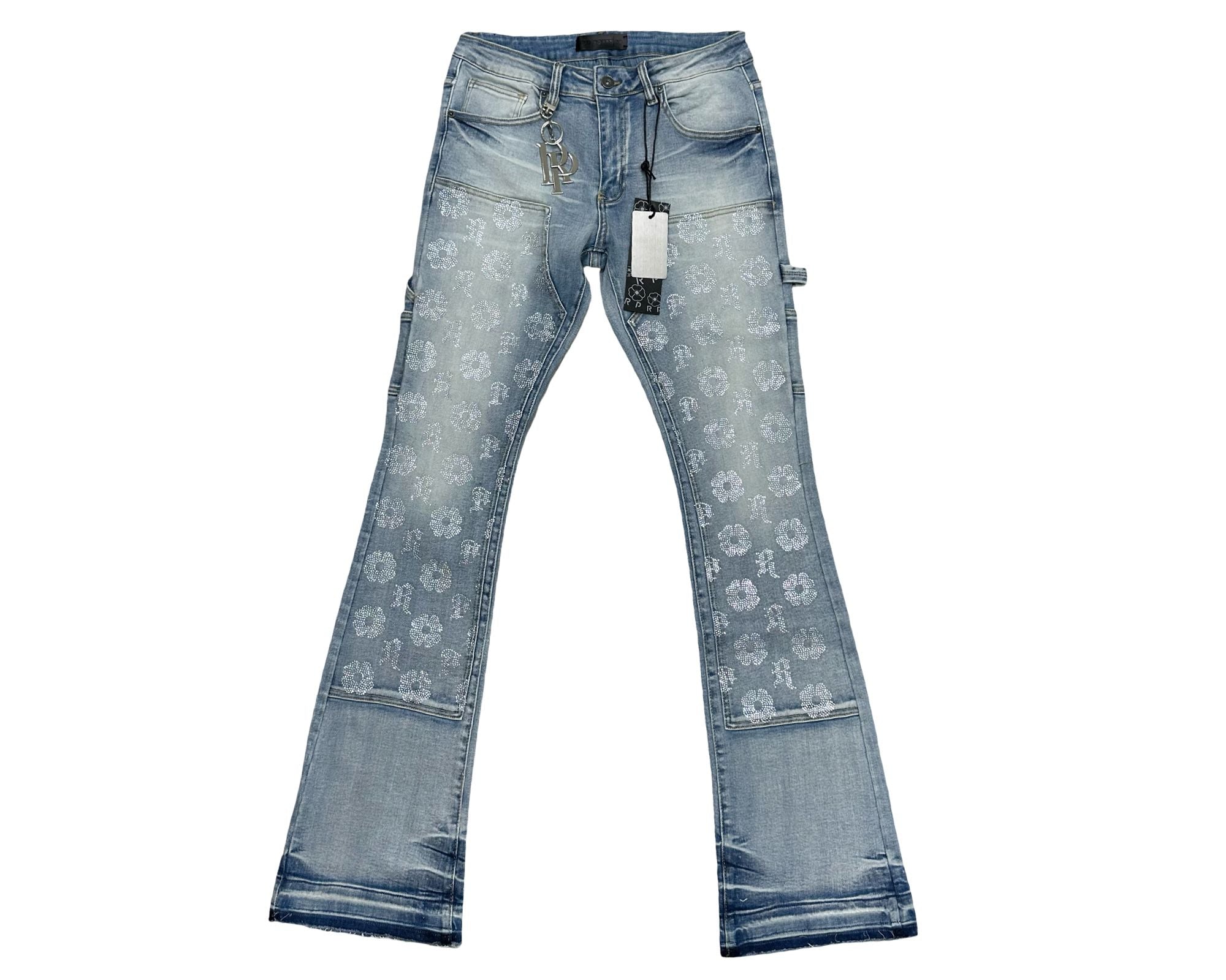 Red Poppy Floral Jeans - Graphic